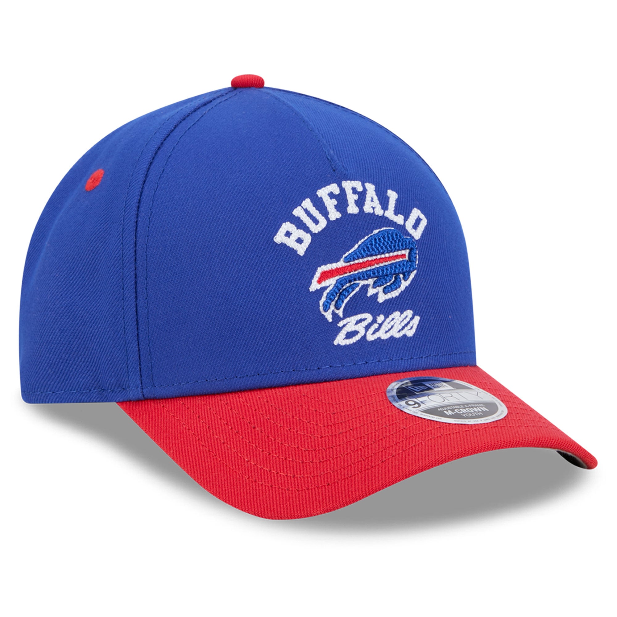 Casquette ajustable New Era Royal Buffalo Bills Arch 9FORTY A-Frame M-Crown pour enfants d'âge préscolaire