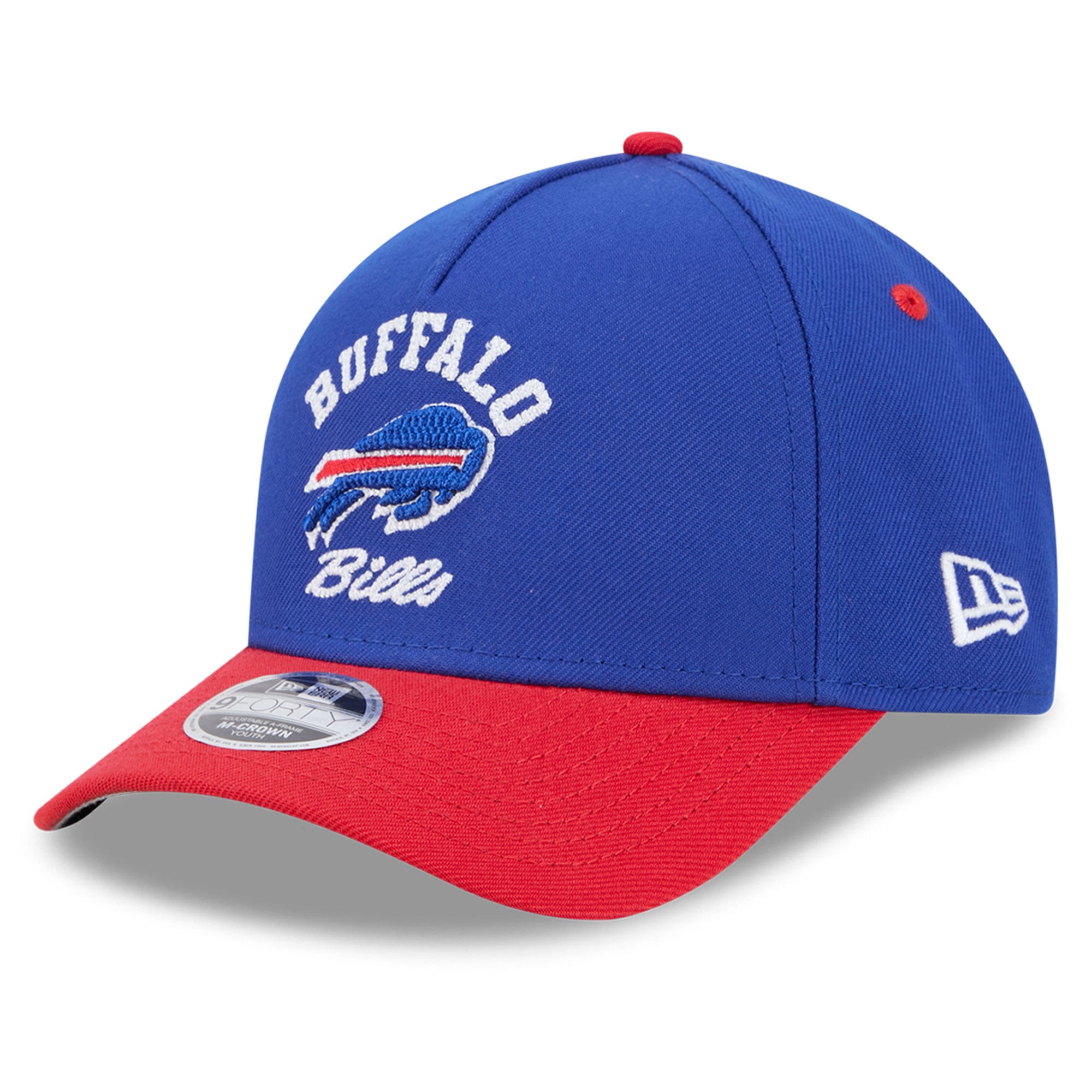 Casquette ajustable New Era Royal Buffalo Bills Arch 9FORTY A-Frame M-Crown pour enfants d'âge préscolaire