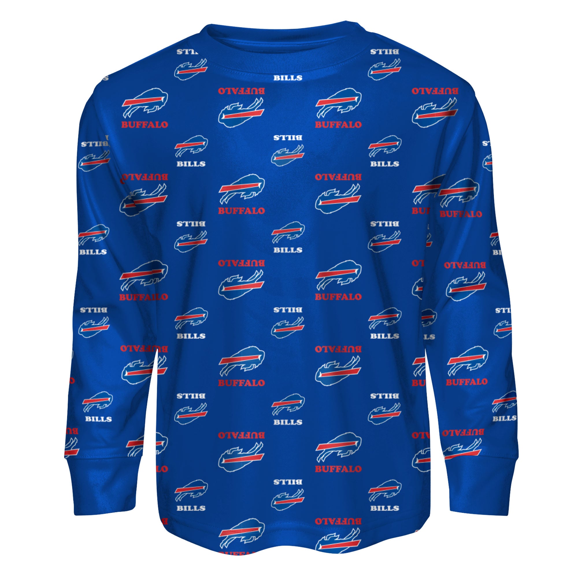Ensemble pyjama enfant Outerstuff Royal Buffalo Bills, imprimé intégral, t-shirt à manches longues et pantalon