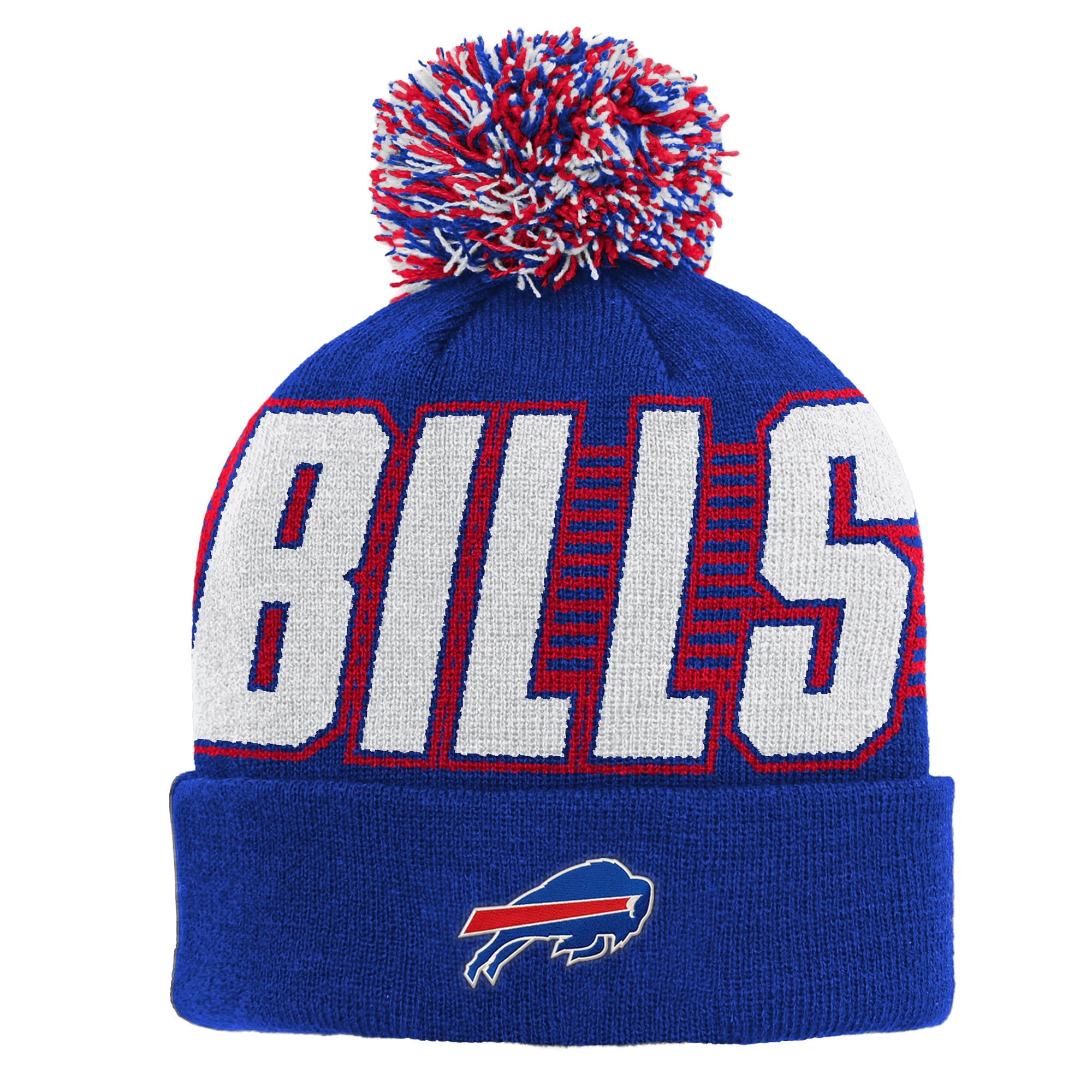 Bonnet tricoté à revers Royal Buffalo Bills avec pompon pour enfants d'âge préscolaire Outerstuff