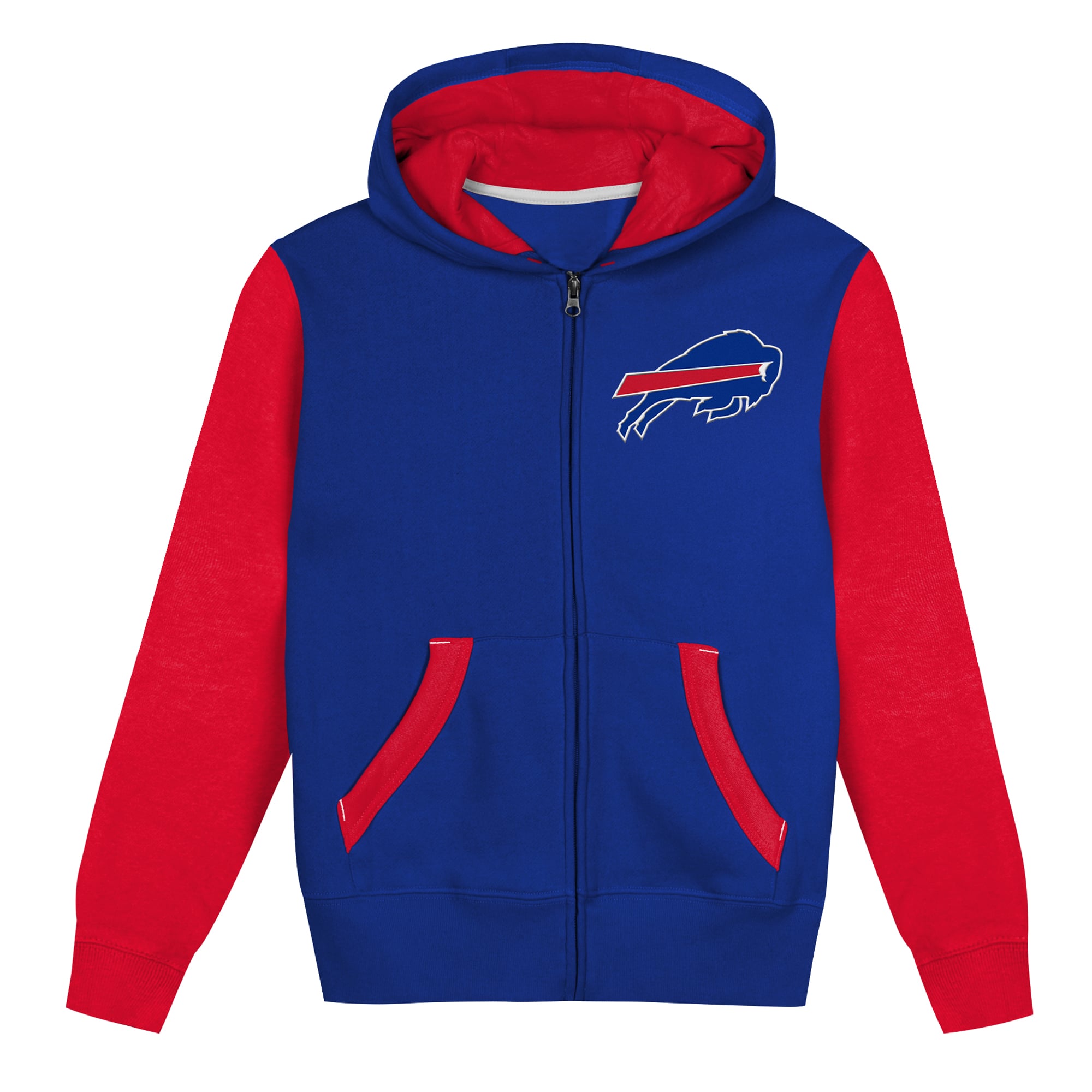 Sweat à capuche zippé Outerstuff Royal Buffalo Bills Stadium Colorblock pour enfants d'âge préscolaire