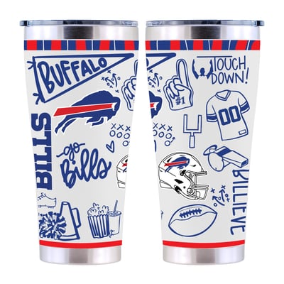 Buffalo Bills The Memory Company 30oz. Sketchpad Stainless Steel Tumbler