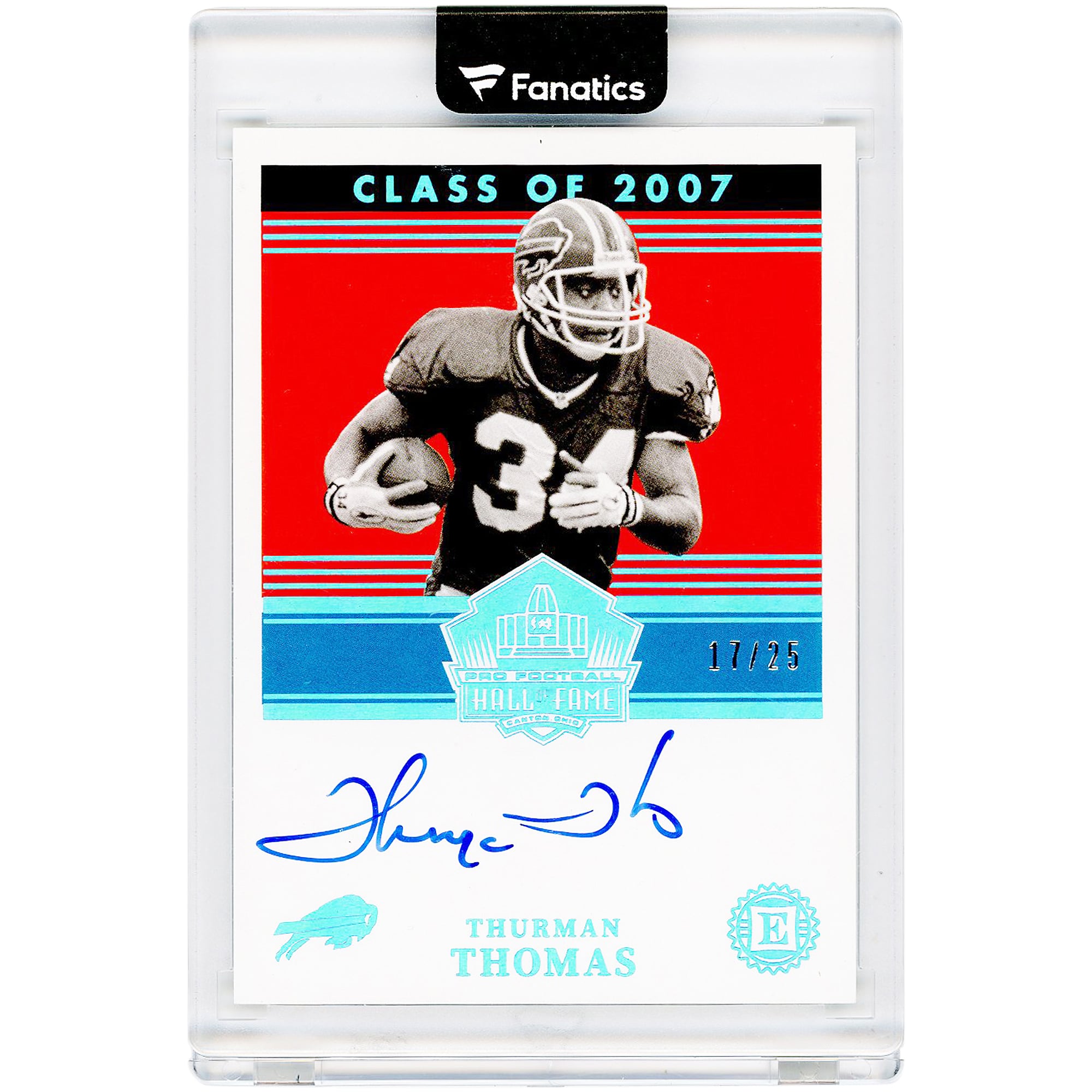 Carte autographiée de Thurman Thomas (Buffalo Bills) 2021 Panini Encased Hall of Fame Class of '07 #HOF-TT #17/25