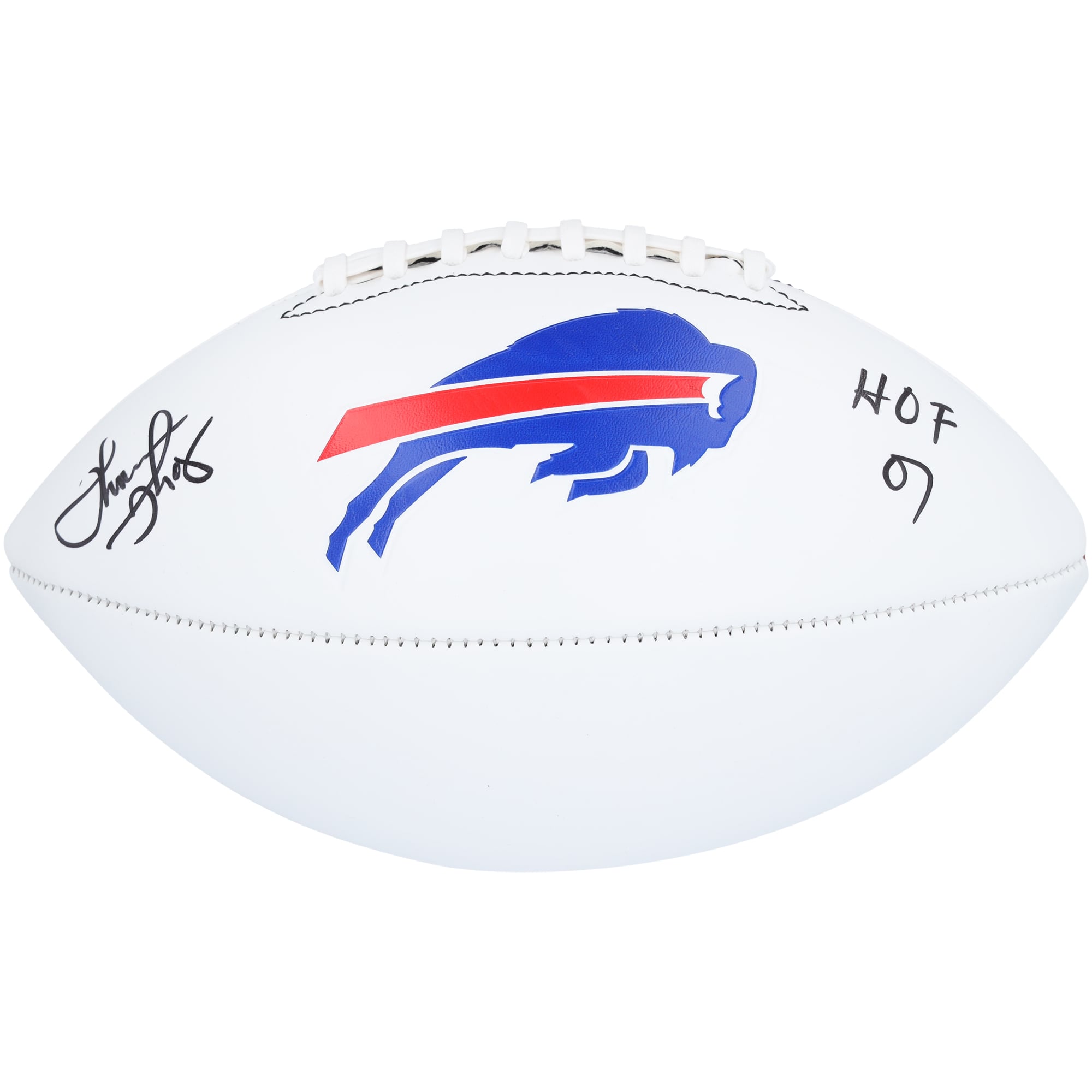 Thurman Thomas Buffalo Bills Autographed Franklin White Panel Football with "HOF 07" Inscription