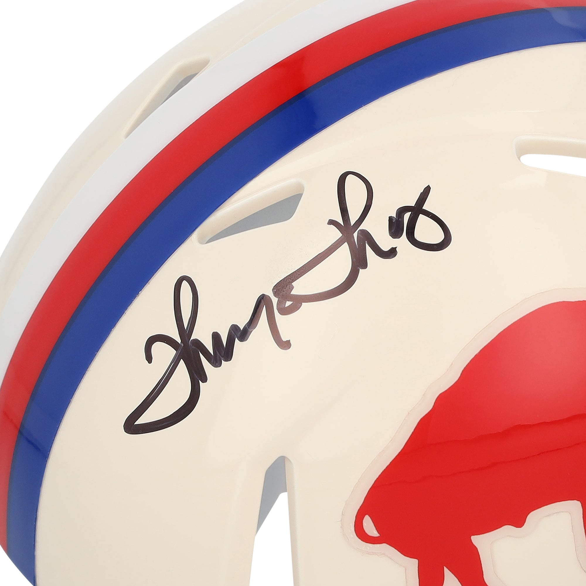 Mini-casque Riddell Retro Speed ​​autographié par Thurman Thomas des Buffalo Bills