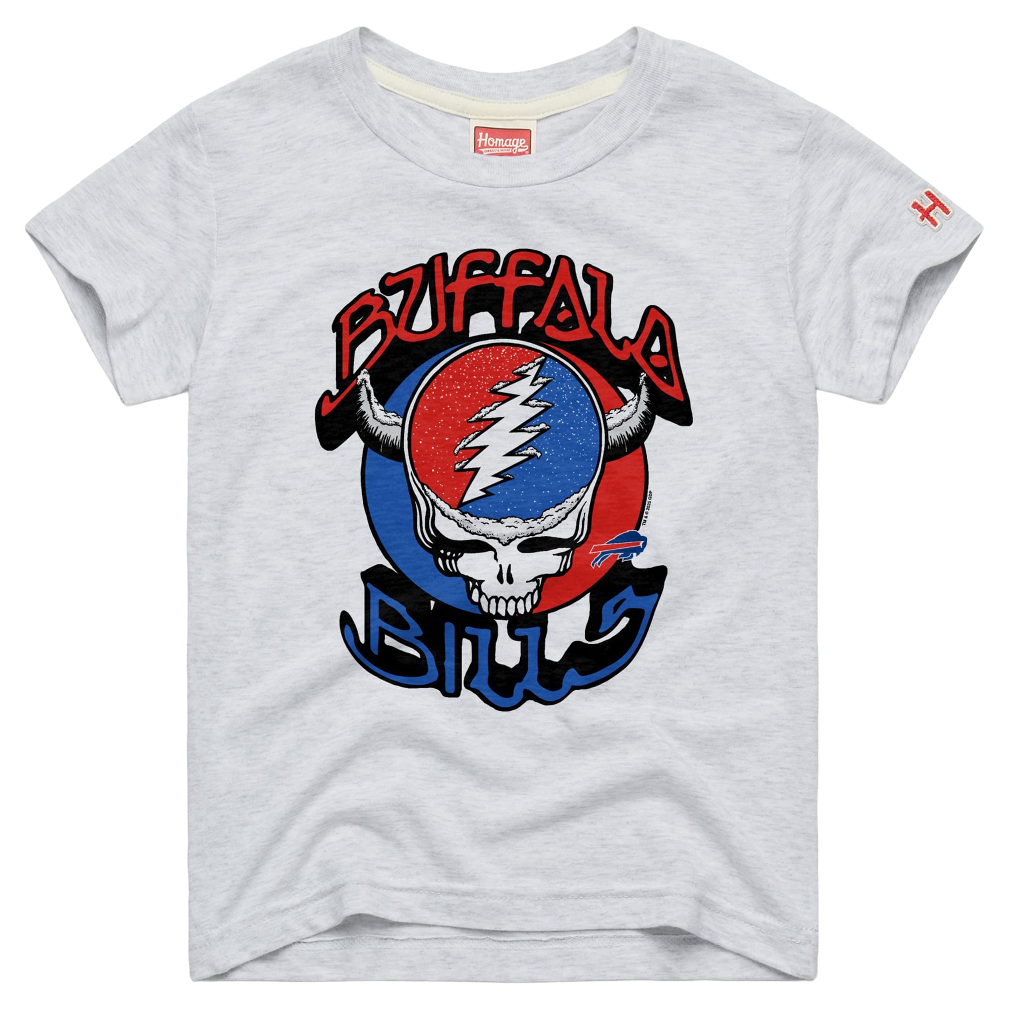 T-shirt pour tout-petit Homage Ash Buffalo Bills NFL x Grateful Dead Tri-Blend
