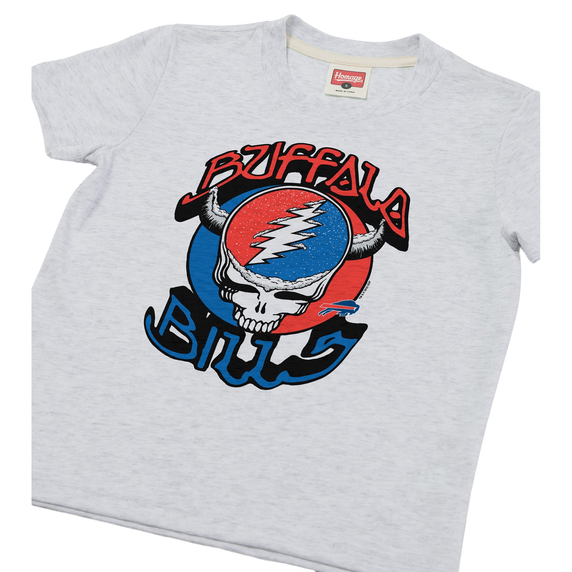 T-shirt pour tout-petit Homage Ash Buffalo Bills NFL x Grateful Dead Tri-Blend
