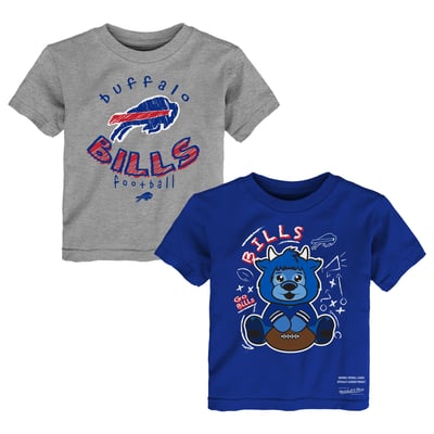  Buffalo Bills Mitchell & Ness Toddler Two-Pack Sketched Up T-Shirt Set  - Royal/Heather Gray