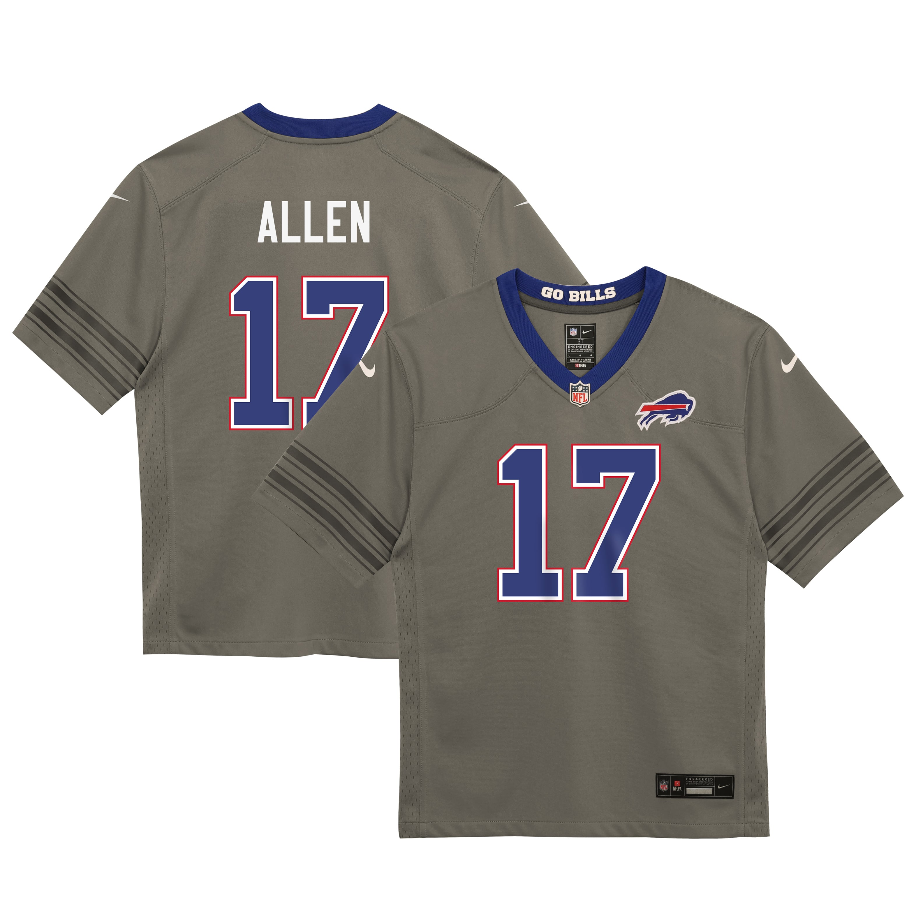 Toddler Nike Josh Allen Gray Buffalo Bills Nickel City Game Jersey