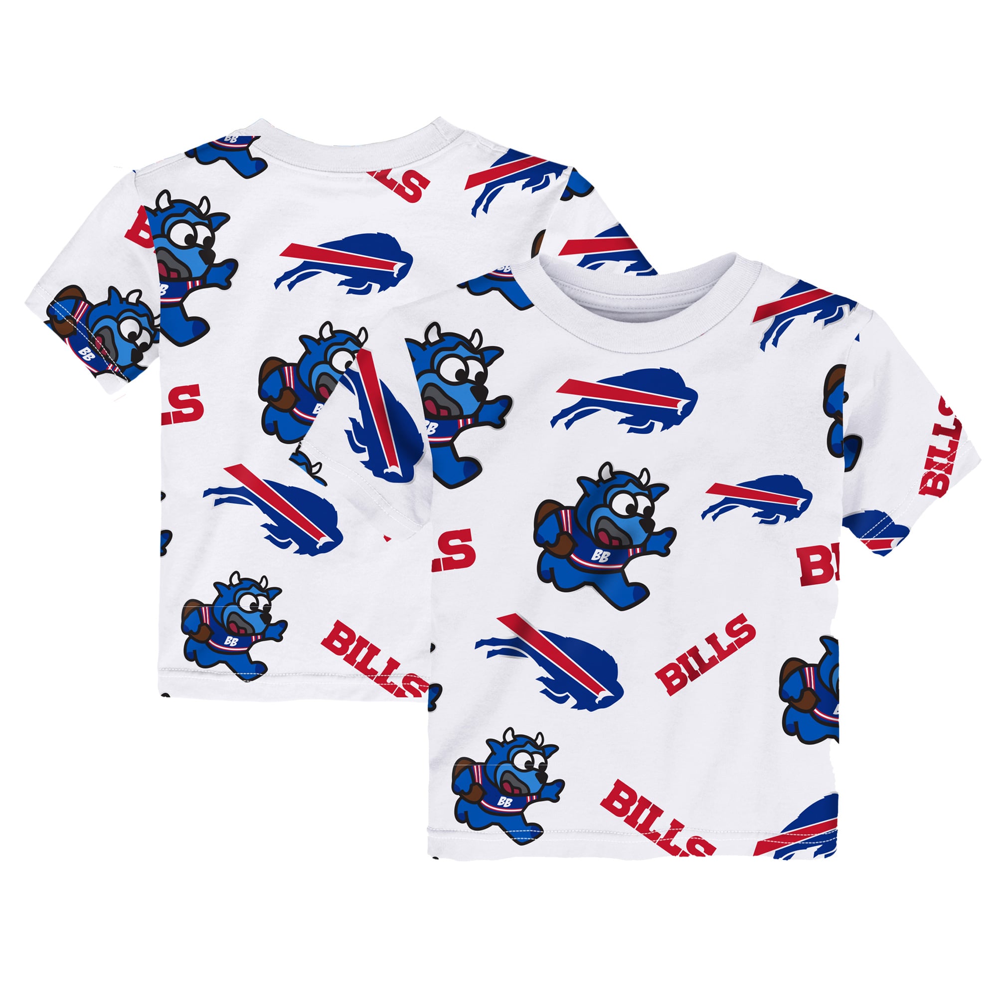 T-shirt de jeu Outerstuff blanc pour tout-petits, mascotte des Buffalo Bills