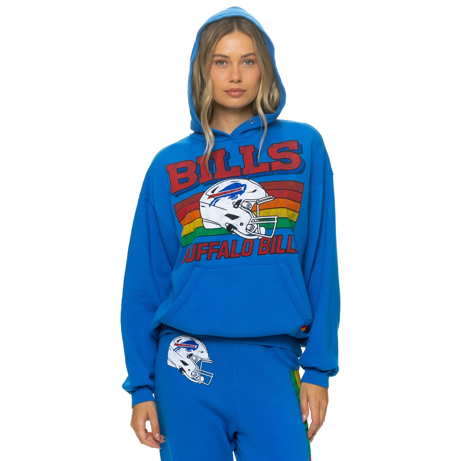 Sweat à capuche unisexe Aviator Nation Royal Buffalo Bills Relaxed Tri-Blend