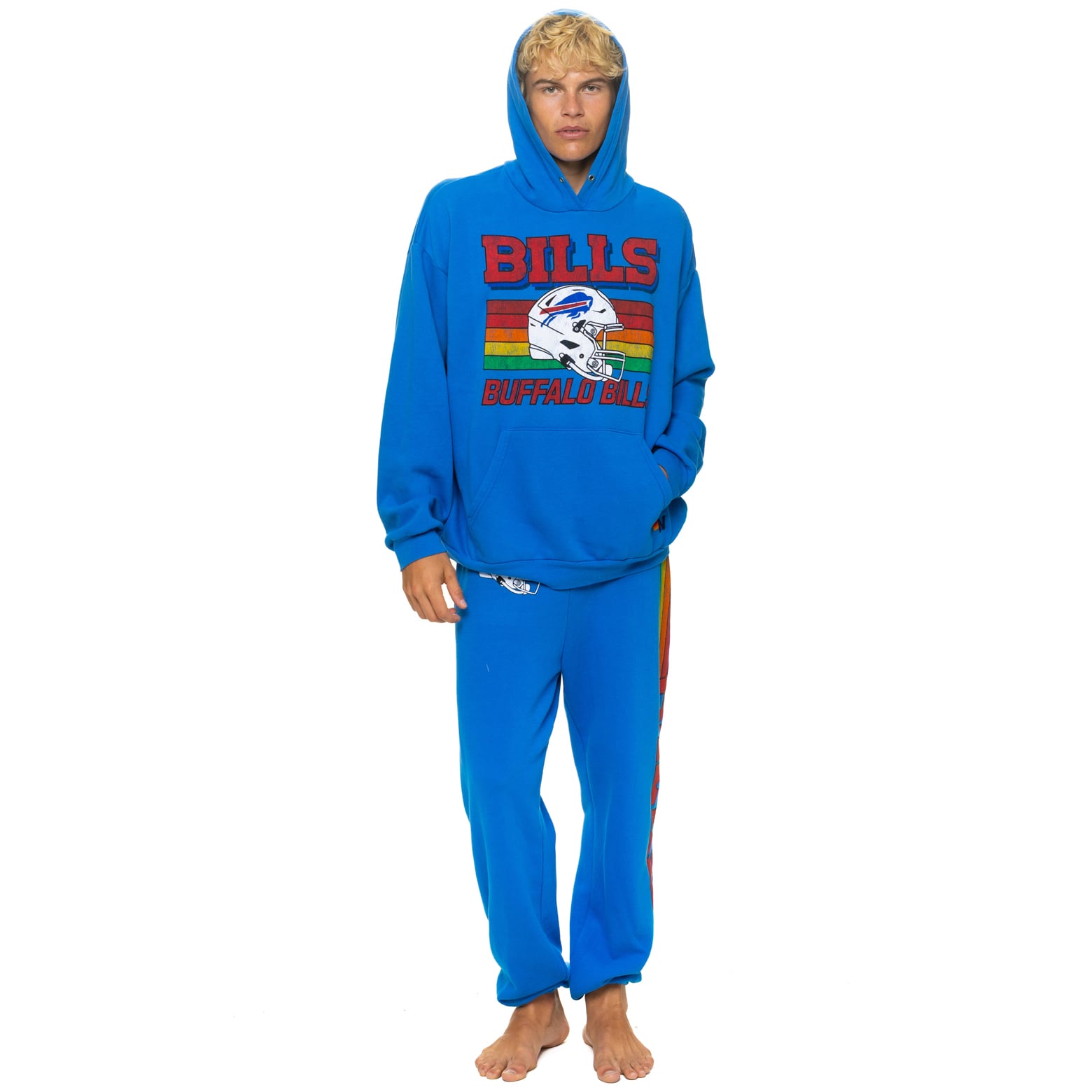 Sweat à capuche unisexe Aviator Nation Royal Buffalo Bills Relaxed Tri-Blend