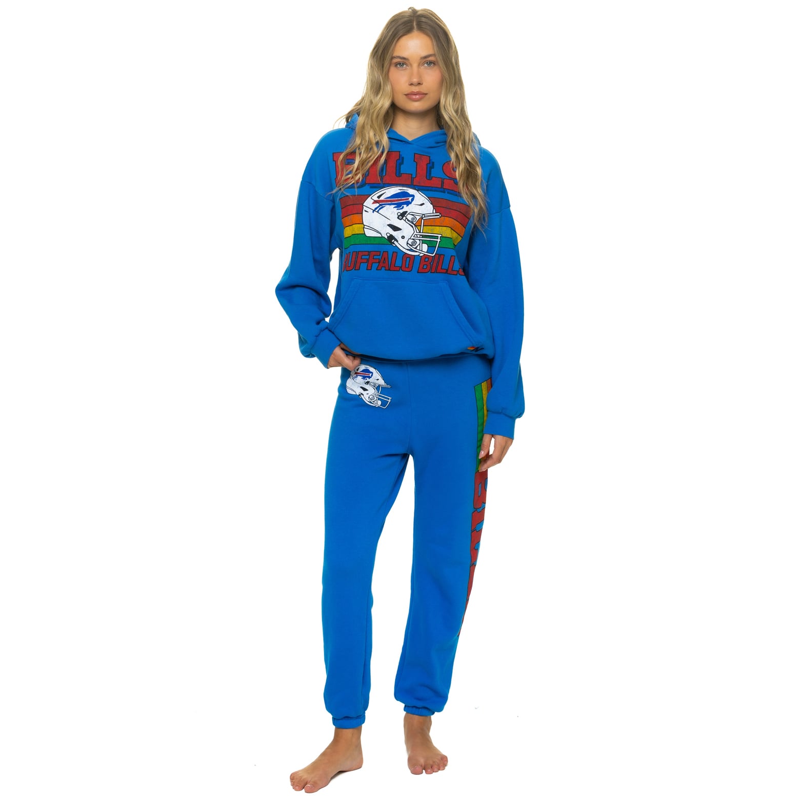 Sweat à capuche unisexe Aviator Nation Royal Buffalo Bills Relaxed Tri-Blend