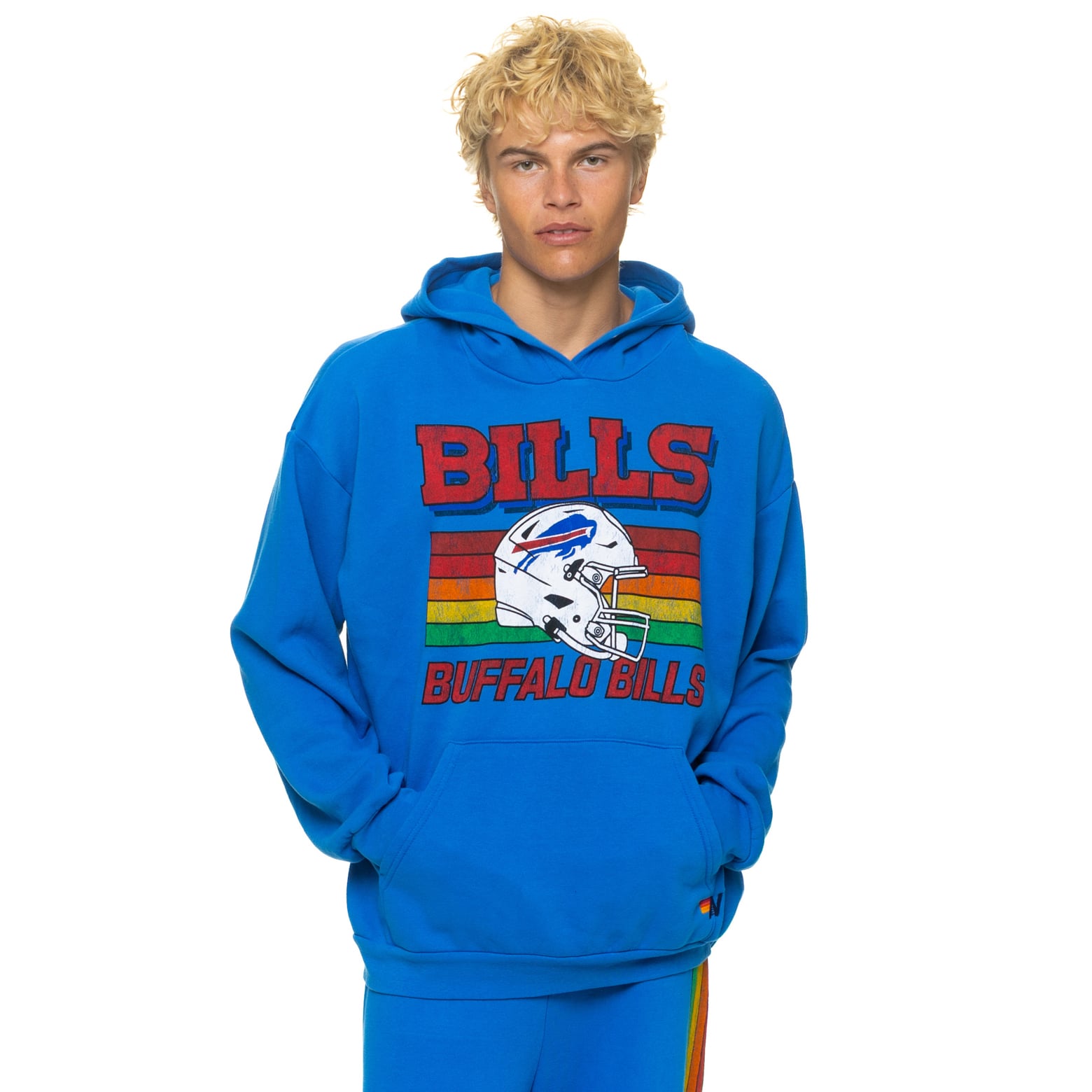 Sweat à capuche unisexe Aviator Nation Royal Buffalo Bills Relaxed Tri-Blend