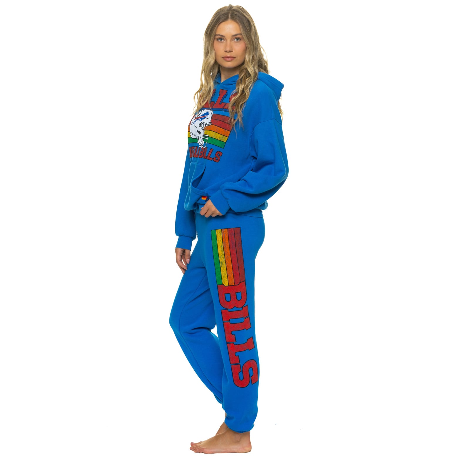 Unisex Aviator Nation Royal Buffalo Bills Tri-Blend Sweatpants