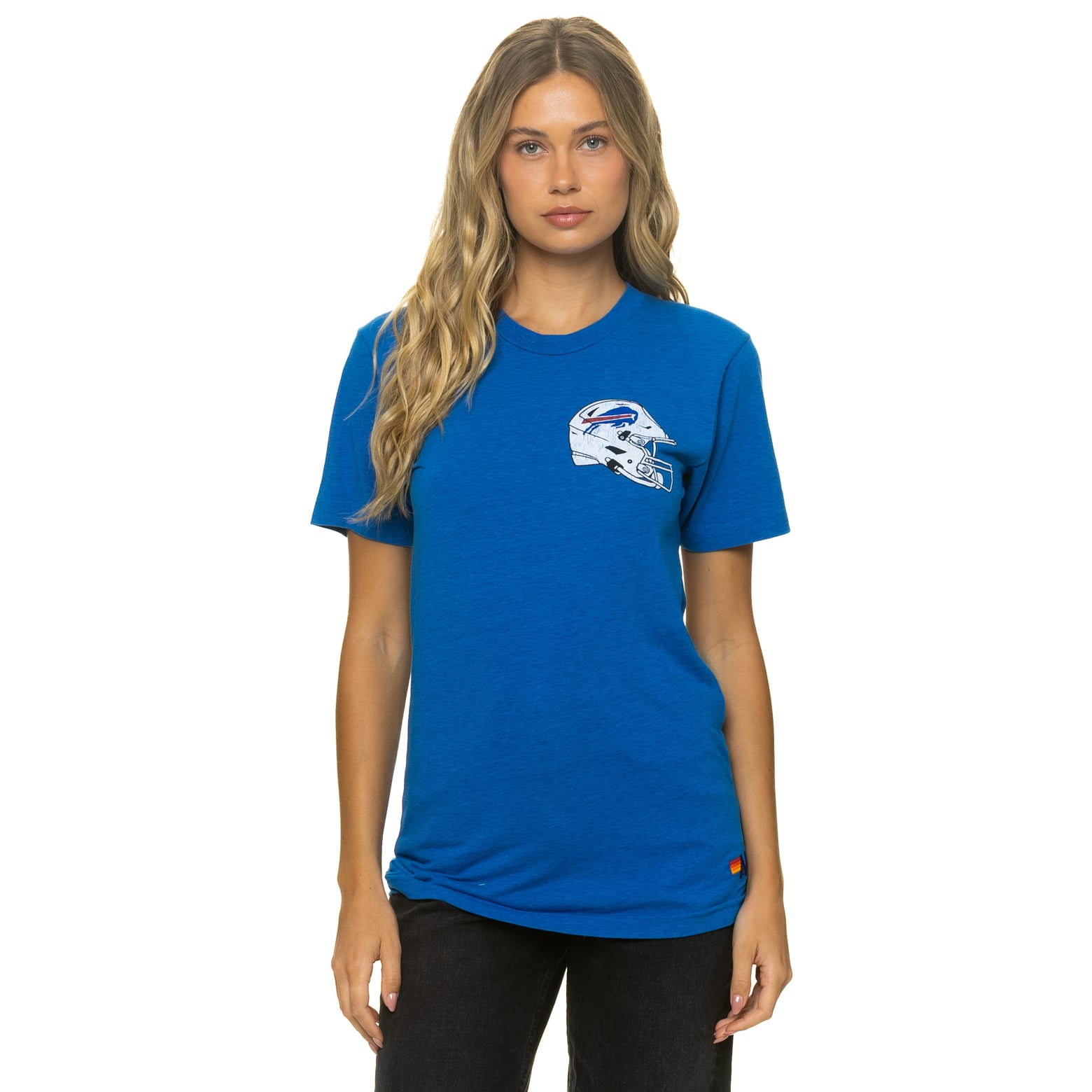 T-shirt unisexe Aviator Nation Royal Buffalo Bills en mélange de trois matières