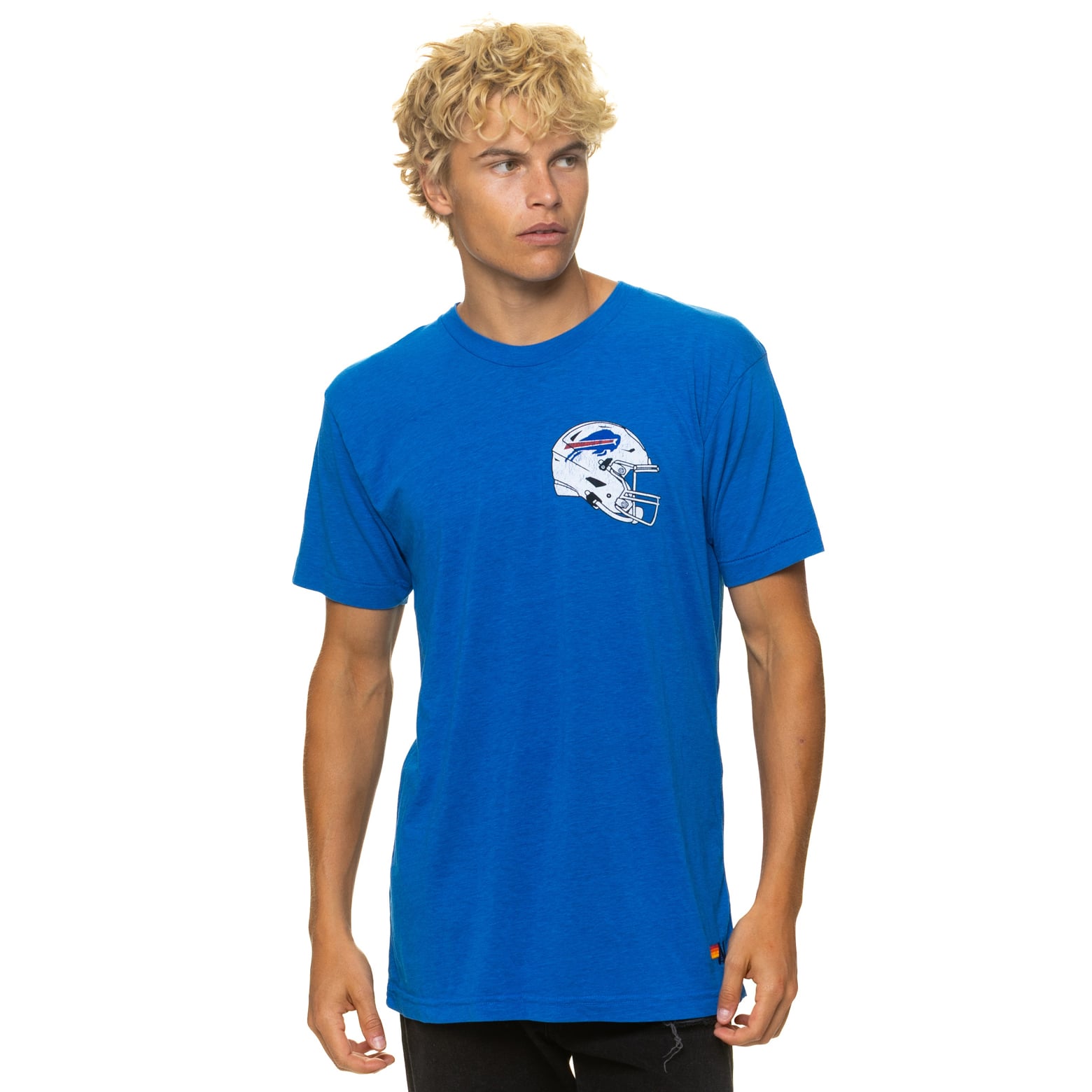 T-shirt unisexe Aviator Nation Royal Buffalo Bills en mélange de trois matières