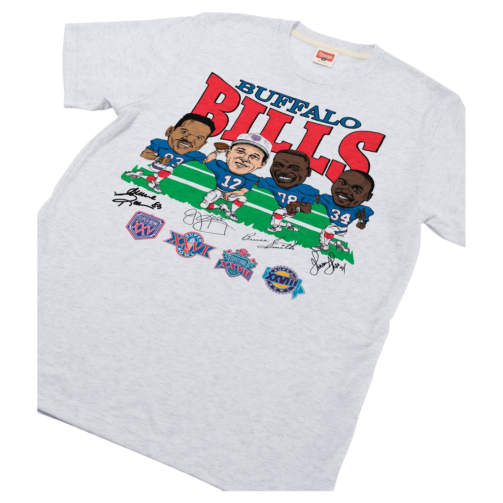 Unisex Homage  Ash Buffalo Bills Super Bowl T-Shirt