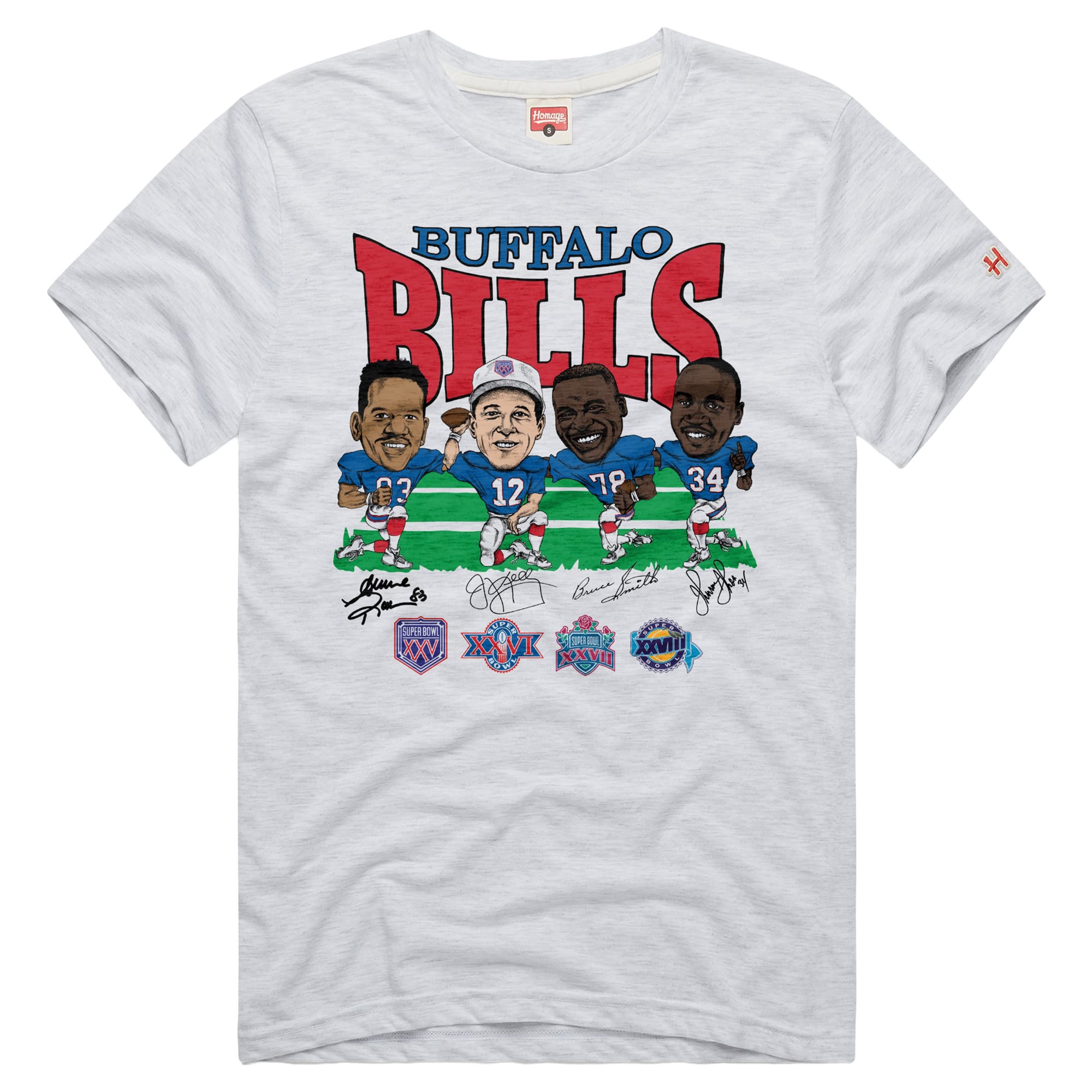 Unisex Homage  Ash Buffalo Bills Super Bowl T-Shirt