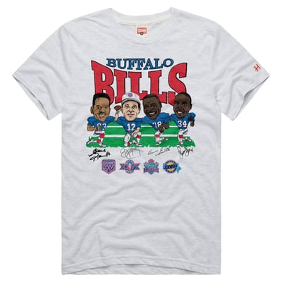  Buffalo Bills Homage Super Bowl T-Shirt - Ash