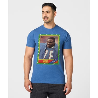 Bruce Smith Buffalo Bills Homage Unisex NFL Topps Trading Card Tri-Blend T-Shirt - Royal
