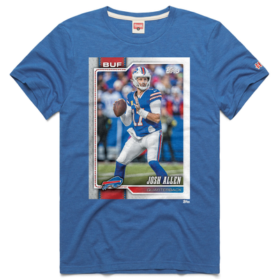 Josh Allen Buffalo Bills Homage Unisex NFL Topps Trading Card Tri-Blend T-Shirt - Royal