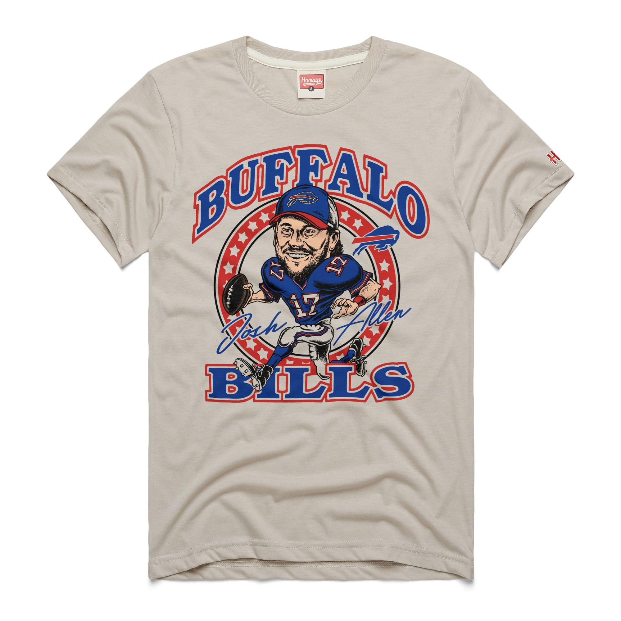 T-shirt unisexe en mélange de trois matières, hommage à Josh Allen Stone, joueur des Buffalo Bills.