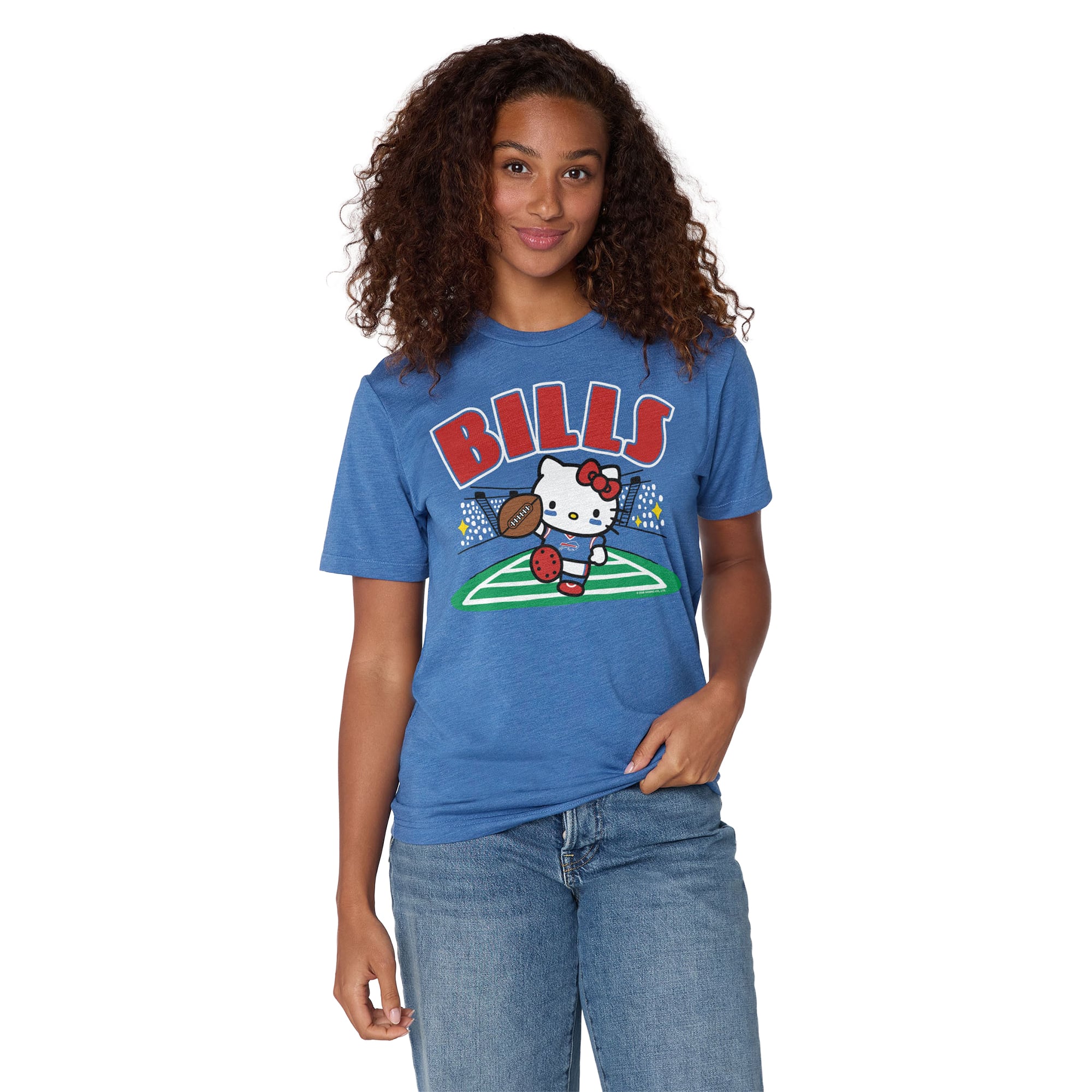 T-shirt unisexe Hommage Royal Buffalo Bills x Hello Kitty en mélange de trois matières