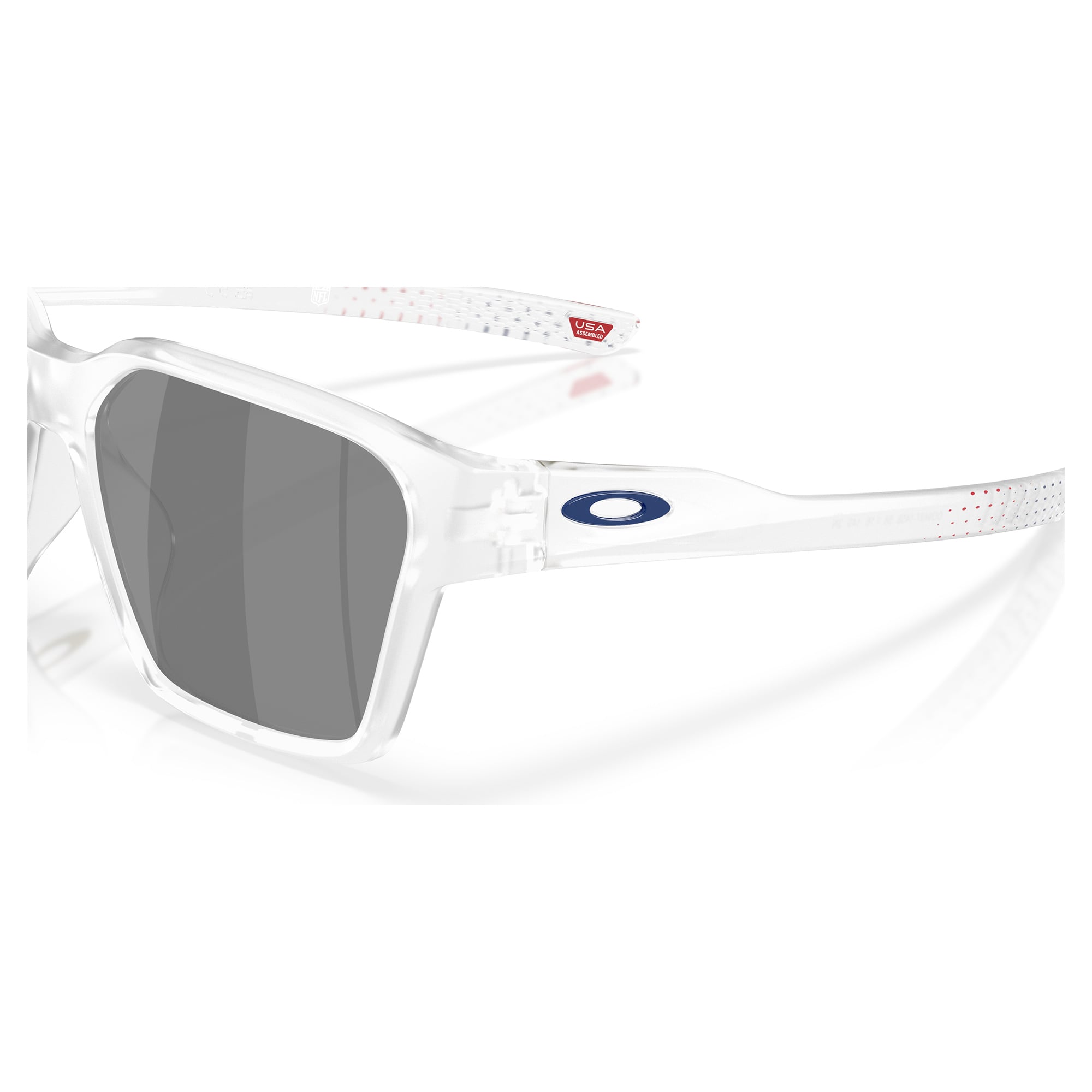 Unisex Oakley Buffalo Bills Briza Matte Clear Sunglasses with Prizm Black Polarized Lenses