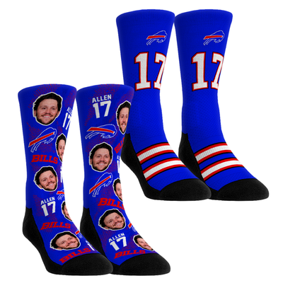 Josh Allen Buffalo Bills Rock Em Unisex Player Football Guy Two-Pack Crew Sock Set