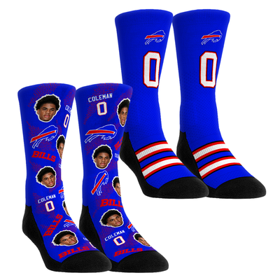 Keon Coleman Buffalo Bills Rock Em Unisex Player Football Guy Two-Pack Crew Sock Set