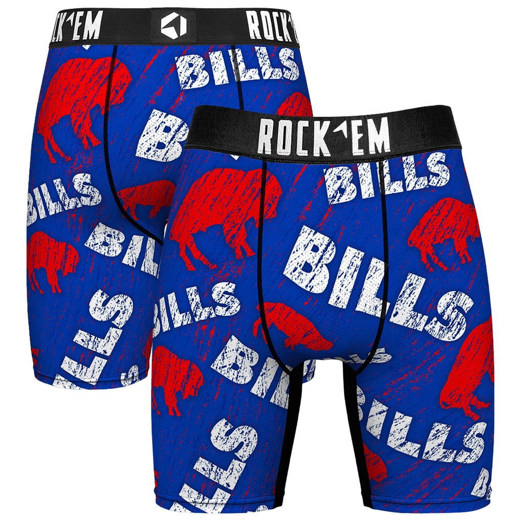 Buffalo Bills Rock Em Unisex Throwback Logo Allover Boxer Briefs - Royal