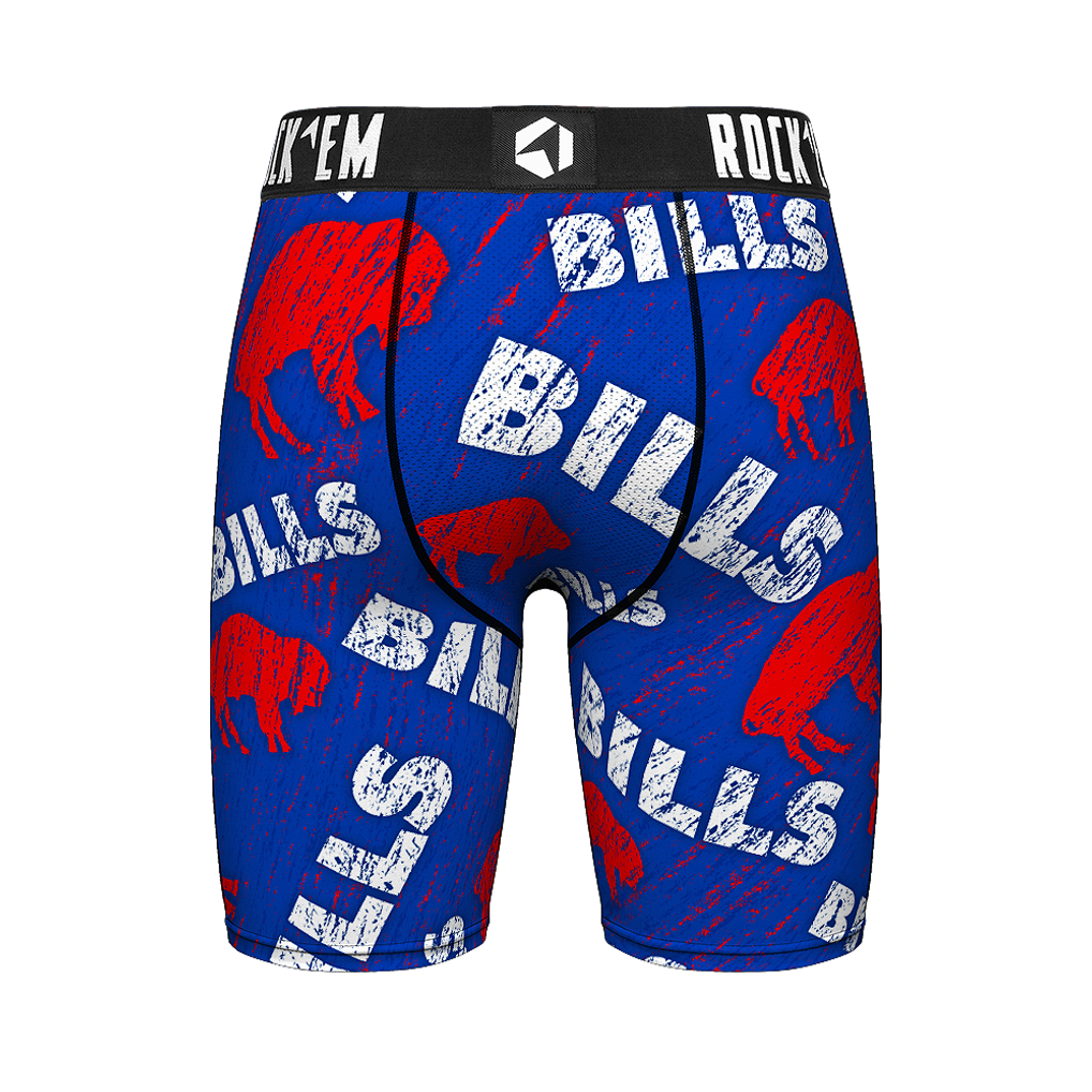Buffalo Bills Rock Em Unisex Throwback Logo Allover Boxer Briefs - Royal