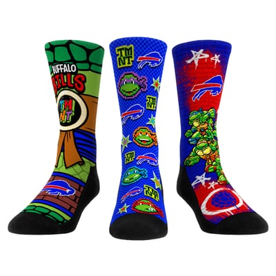  Buffalo Bills Rock Em Unisex TMNT Three-Pack Crew Sock Set - Royal