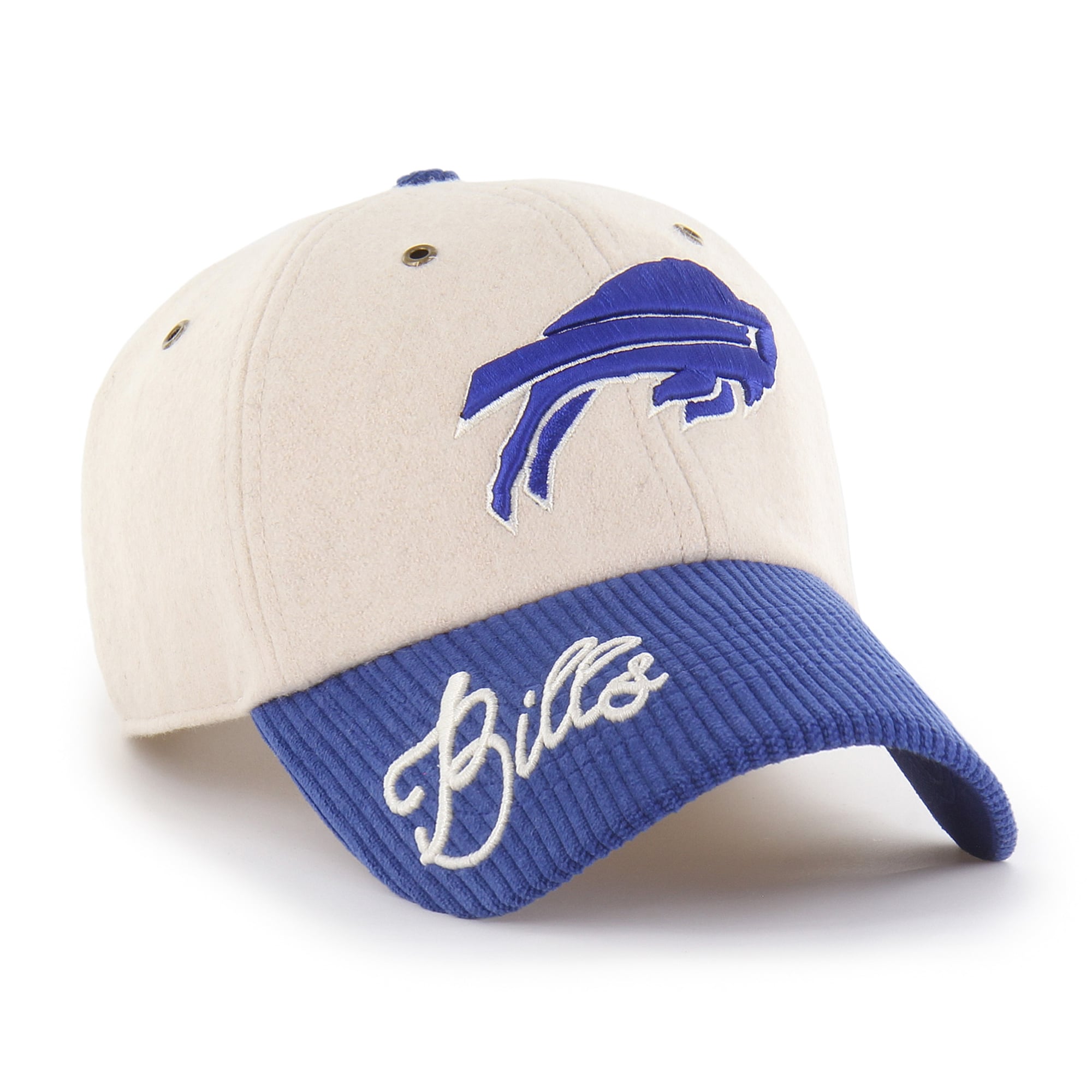 Women's '47 Natural/Royal Buffalo Bills Rope Script Clean Up Adjustable Hat