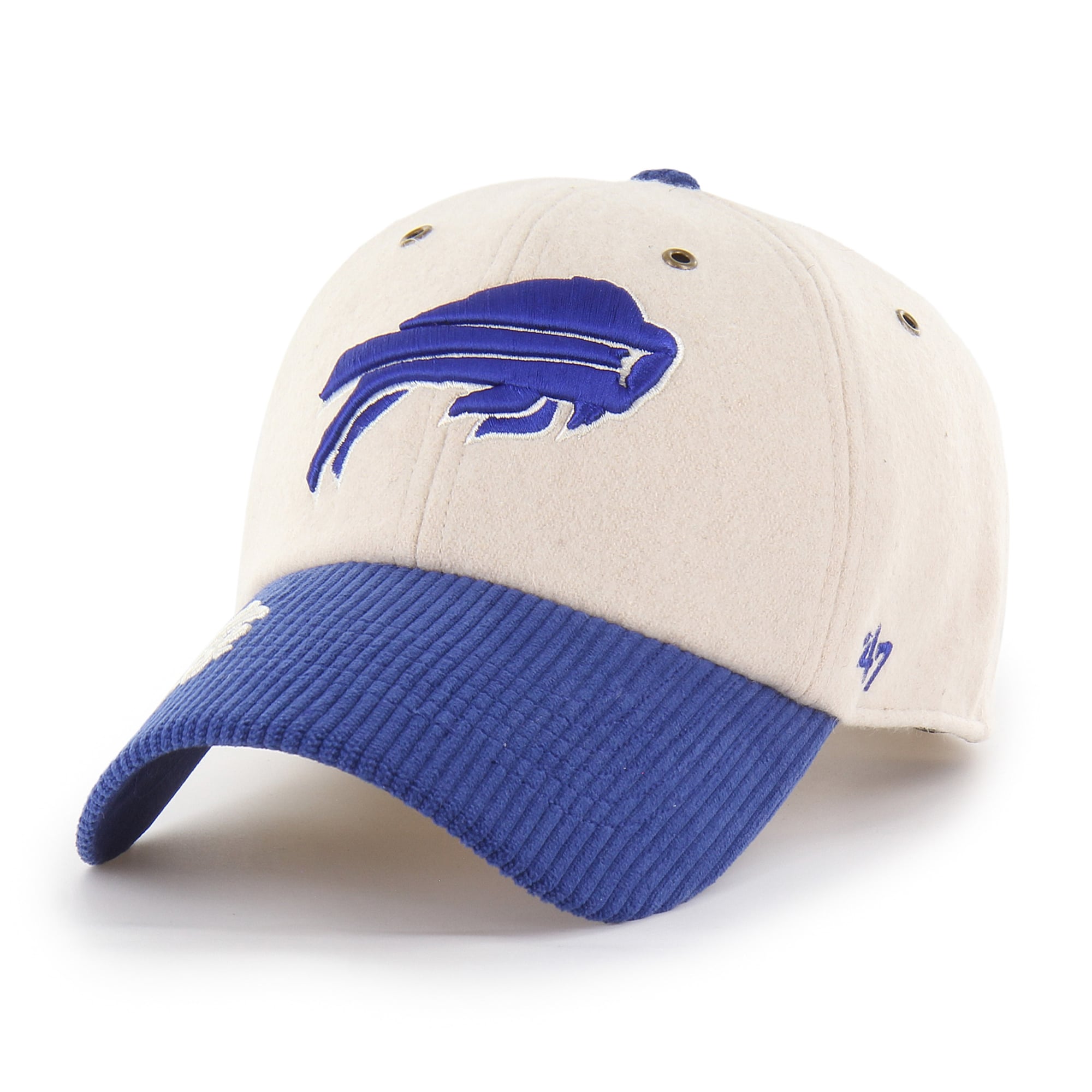 Women's '47 Natural/Royal Buffalo Bills Rope Script Clean Up Adjustable Hat