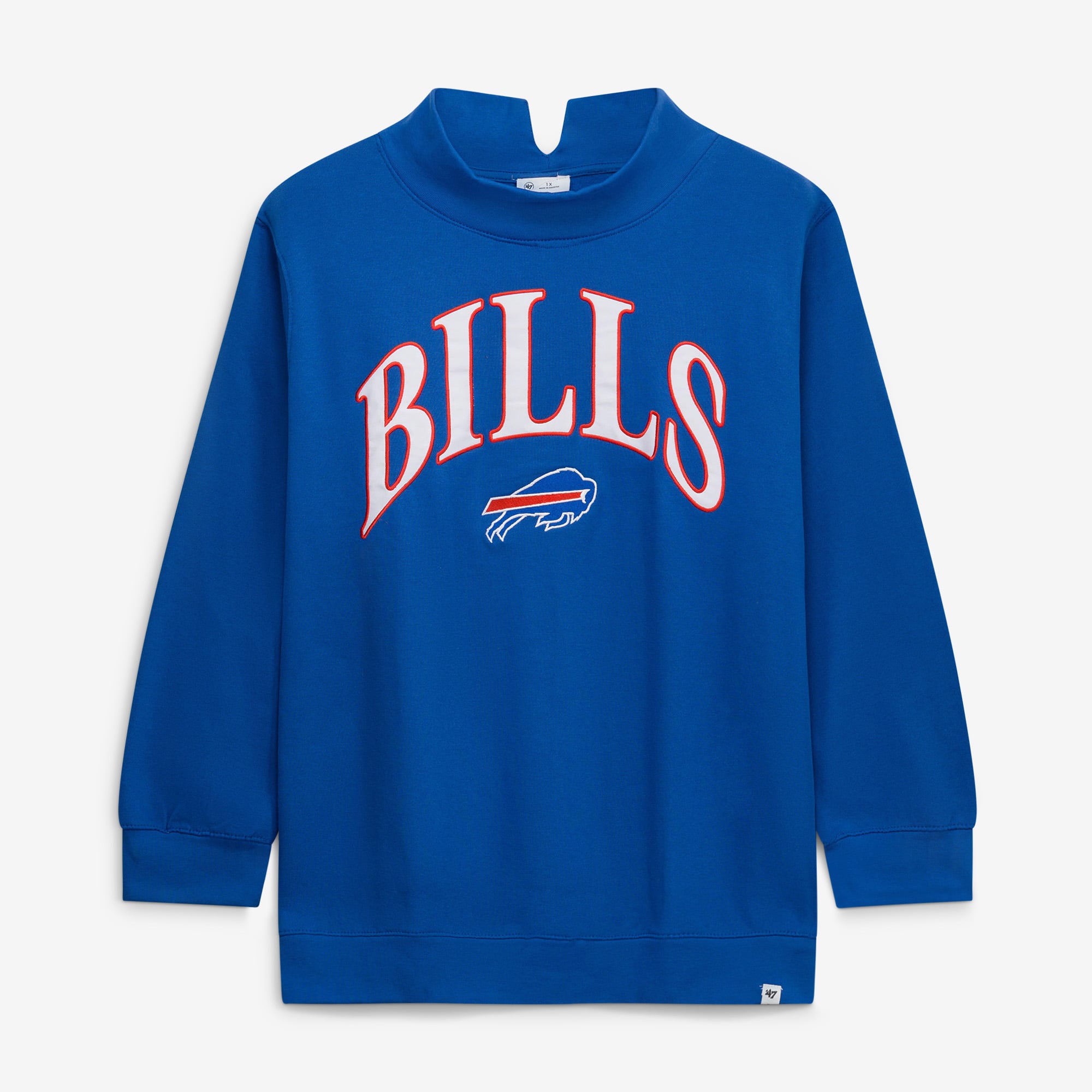 Women's '47 Royal Buffalo Bills Plus Vantage Mock Neck Pullover