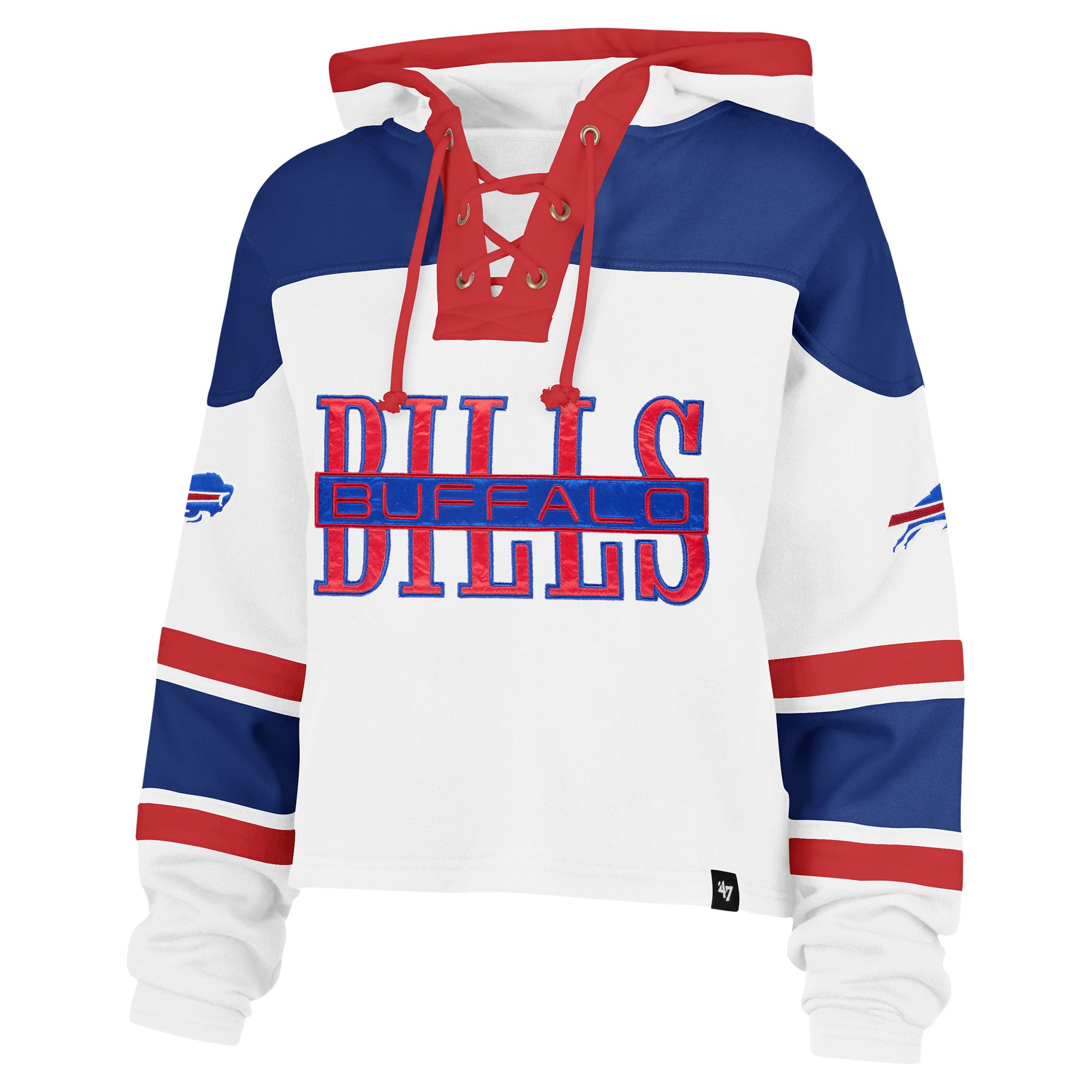 Sweat à capuche lacets Superior Lacer blanc Buffalo Bills '47 pour femme
