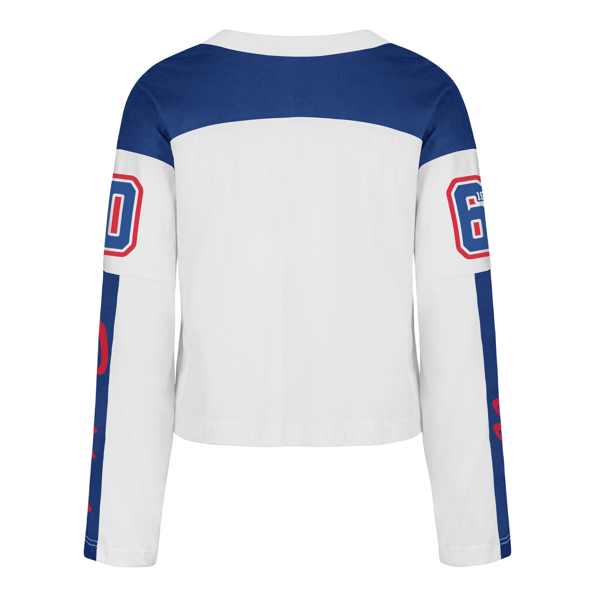 T-shirt à manches longues et col en V blanc Buffalo Bills pour femme, modèle '47.