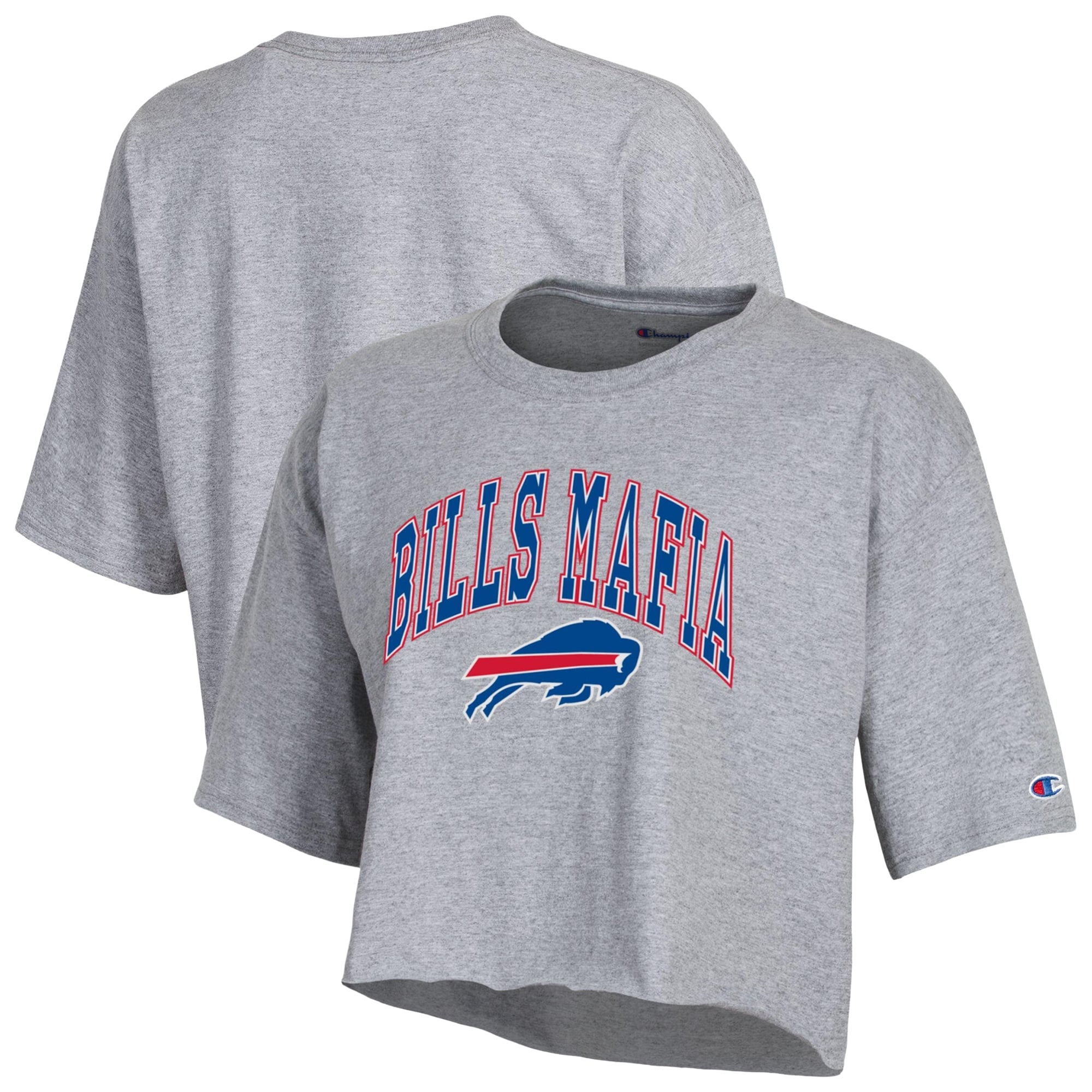 T-shirt court boyfriend gris Champion Buffalo Bills Mafia pour femme