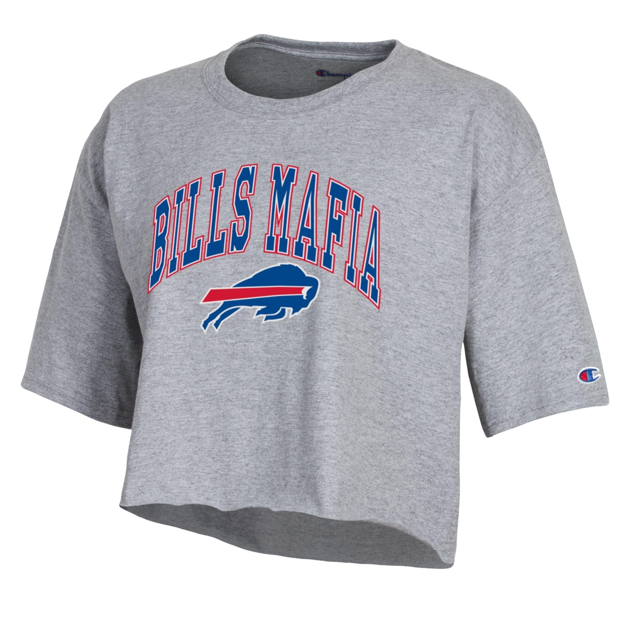 T-shirt court boyfriend gris Champion Buffalo Bills Mafia pour femme
