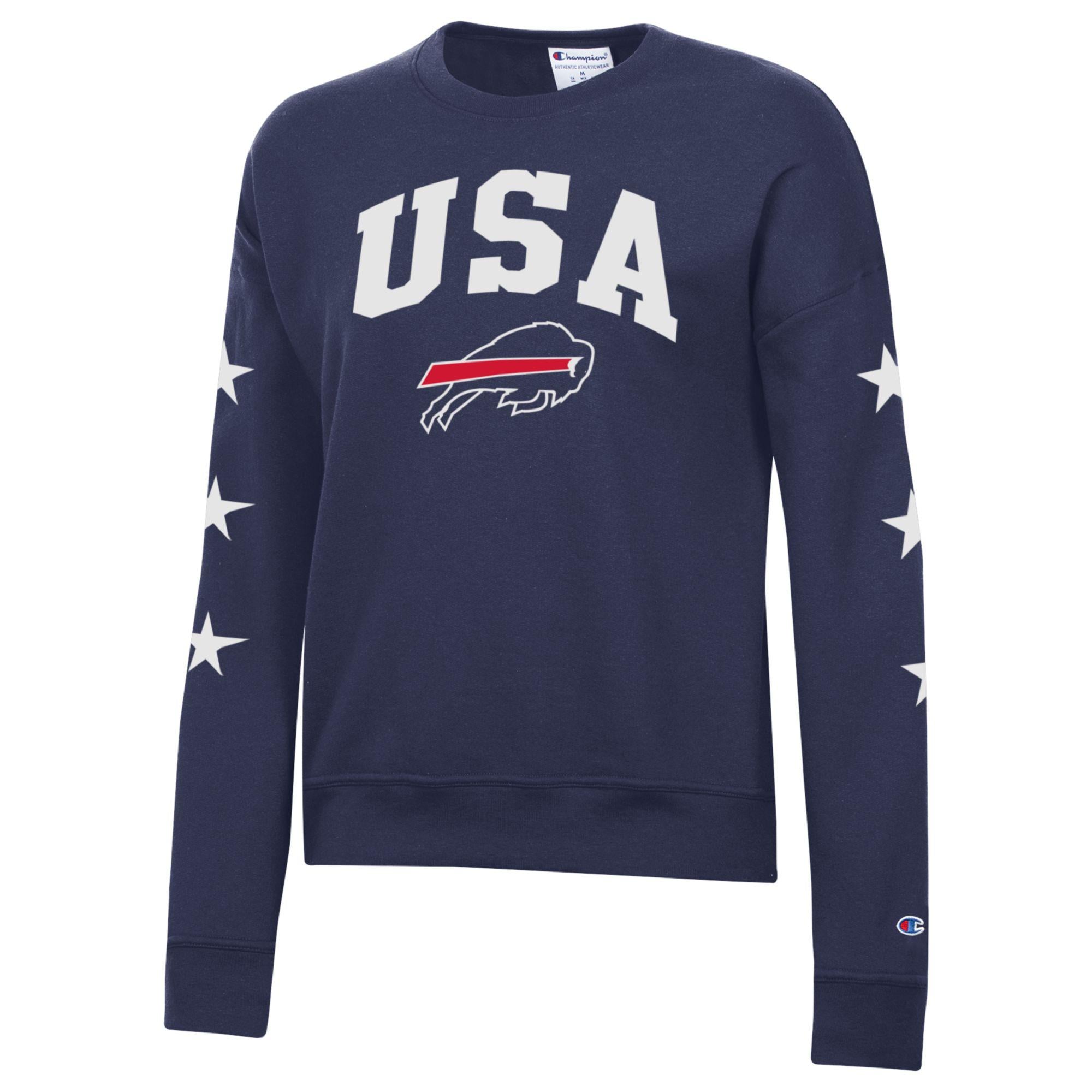 Sweat-shirt à étoiles Buffalo Bills bleu marine pour femme de la marque Champion