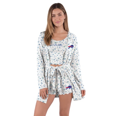  Buffalo Bills Concepts Sport Women's Cora Hacci Knit Sleep Set - Heather Gray/Royal