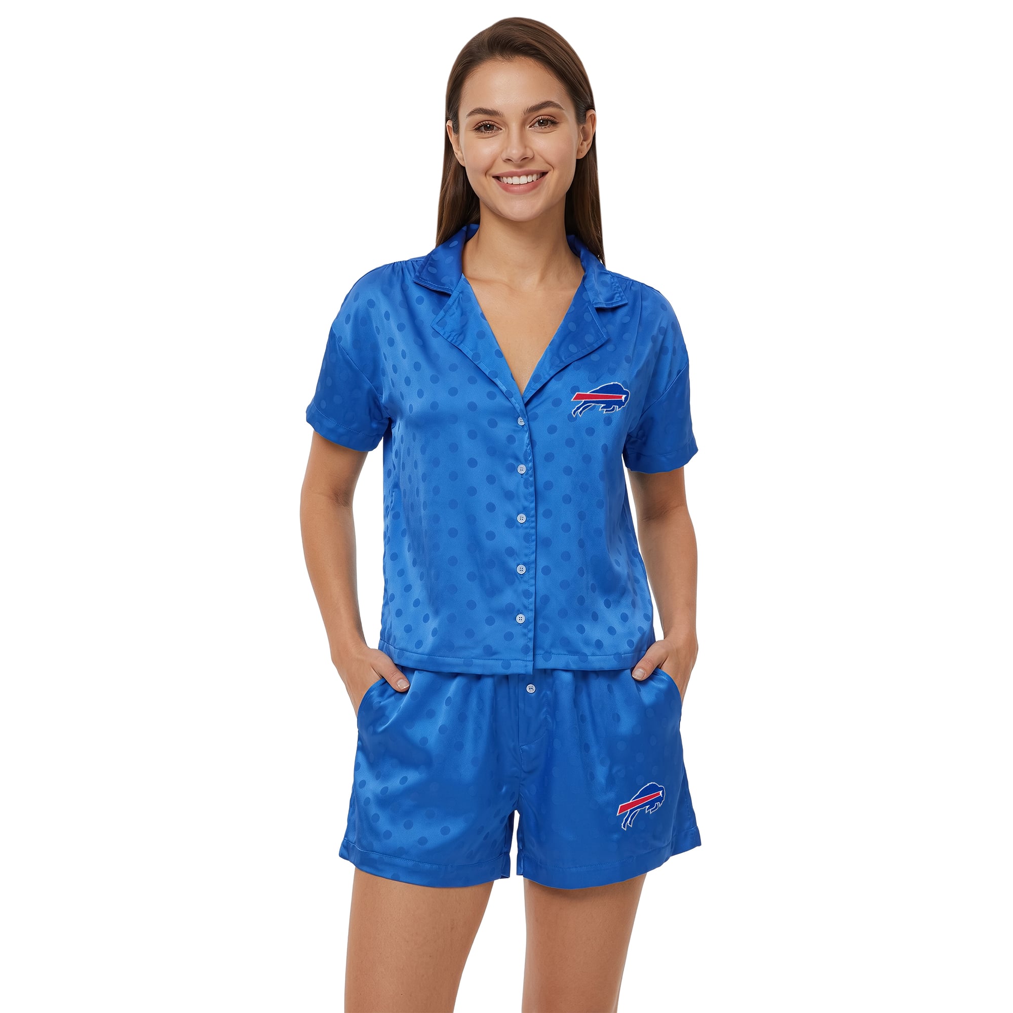 Women's Concepts Sport Royal Buffalo Bills Wink Dot Satin Jacquard Sleep Set