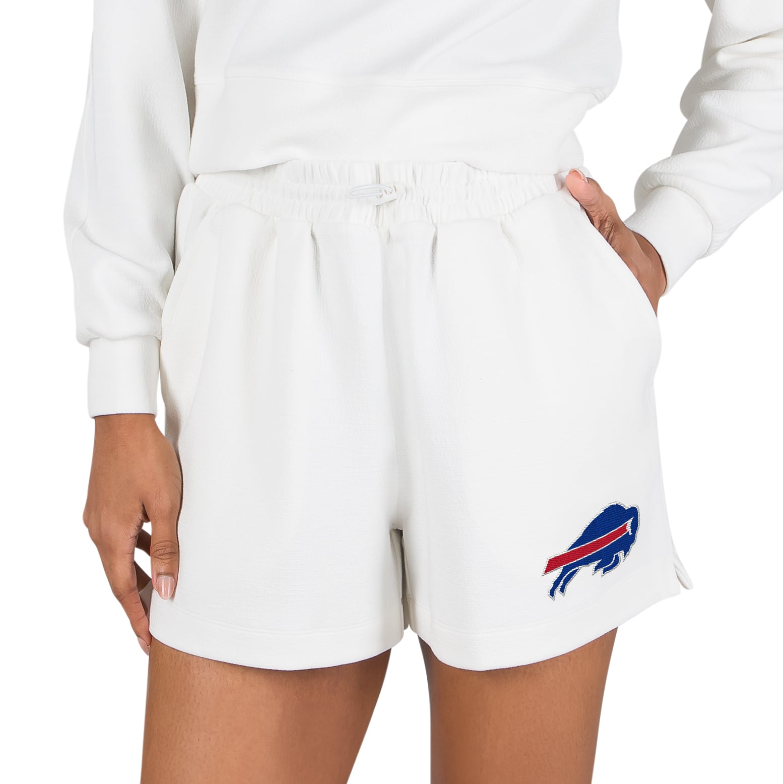 Short de détente en maille Kingston des Buffalo Bills Concepts Sport pour femme, blanc