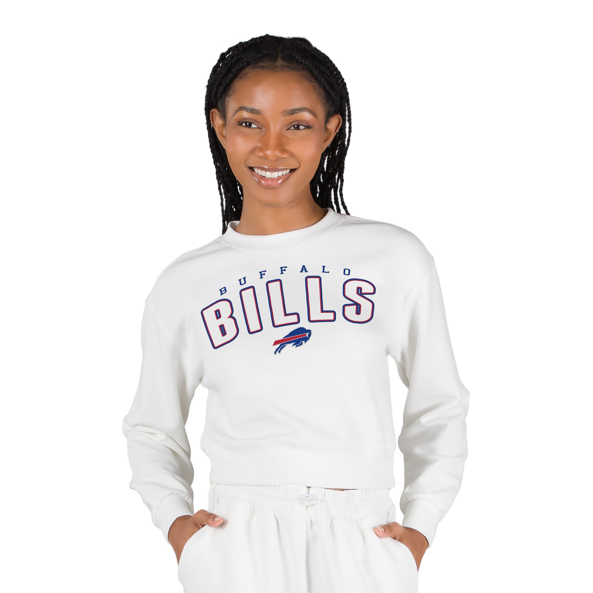 Haut court de détente à manches longues Kingston blanc Buffalo Bills Concepts Sport pour femme
