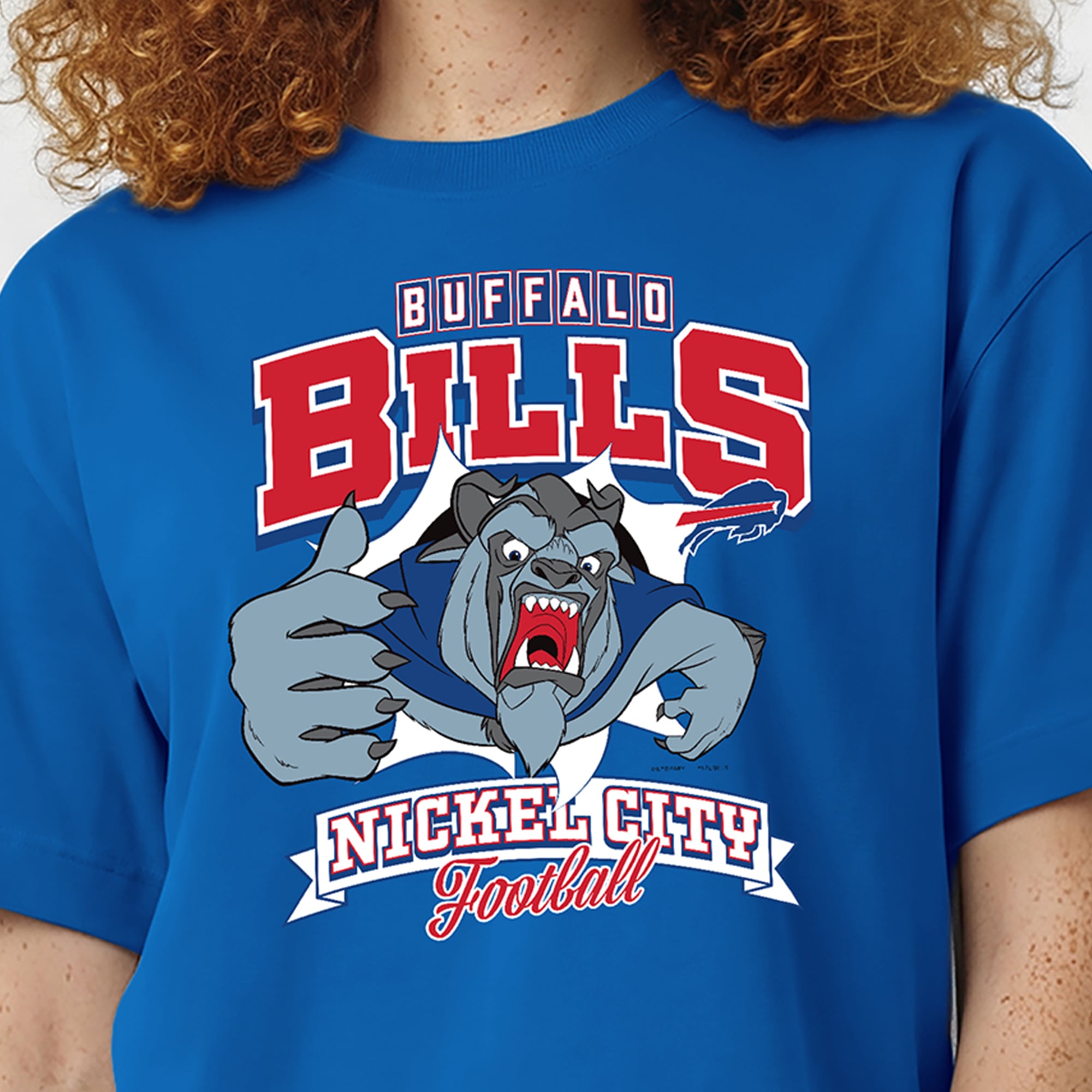 T-shirt Disney x Champion Royal Buffalo Bills Beast All-Star pour femmes