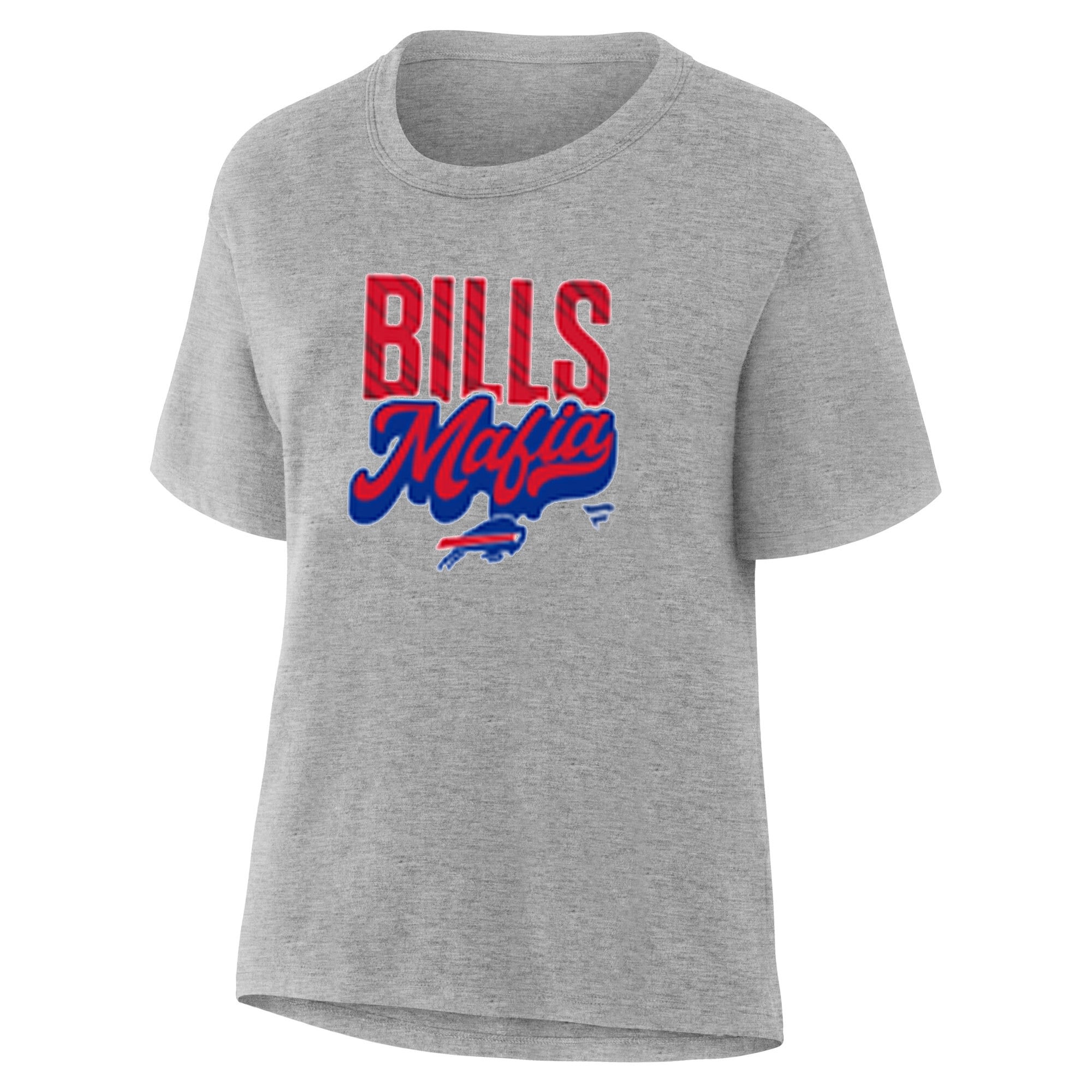 T-shirt Fanatics pour femmes, gris chiné, Buffalo Bills, grande taille, Bills Mafia