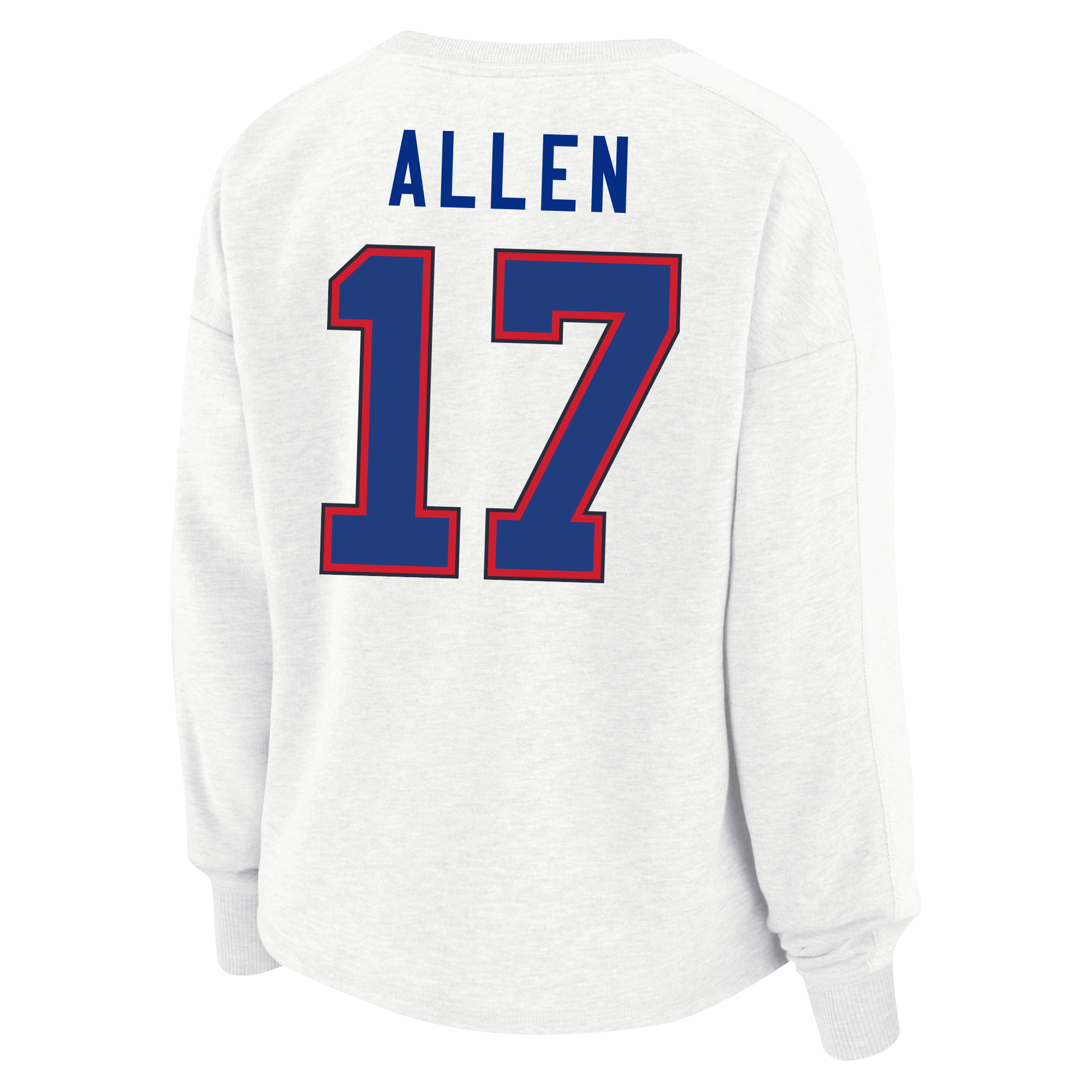 Women's Fanatics Josh Allen White Buffalo Bills Plus Oversized Name & Number Sweatshirt