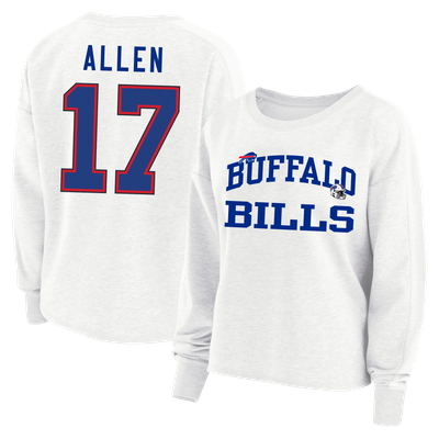 Josh Allen Buffalo Bills Fanatics Women's Plus Size Oversized Name & Number Sweatshirt - White